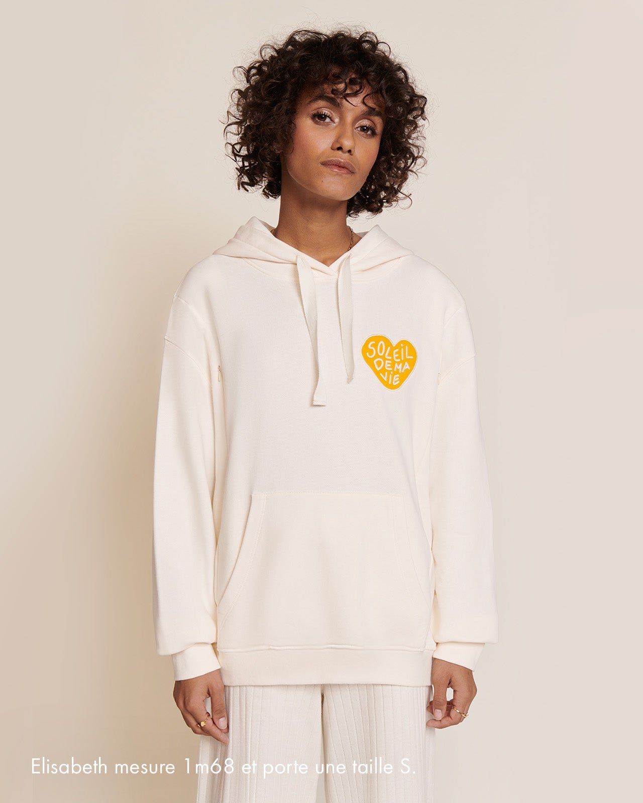 The "Sun of My Life" organic cotton nursing hoodie EMOI EMOI White
