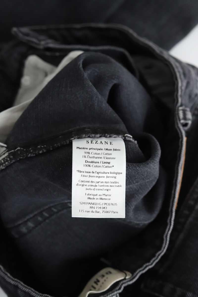 Cotton straight jeans SEZANE - Seconde main Black