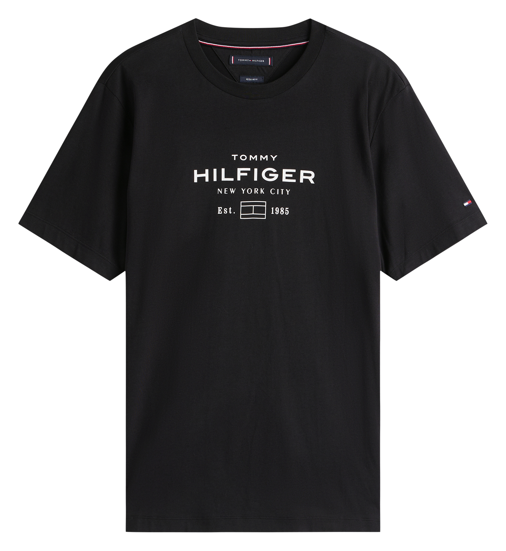 Tee-shirt col rond en coton TOMMY HILFIGER Noir