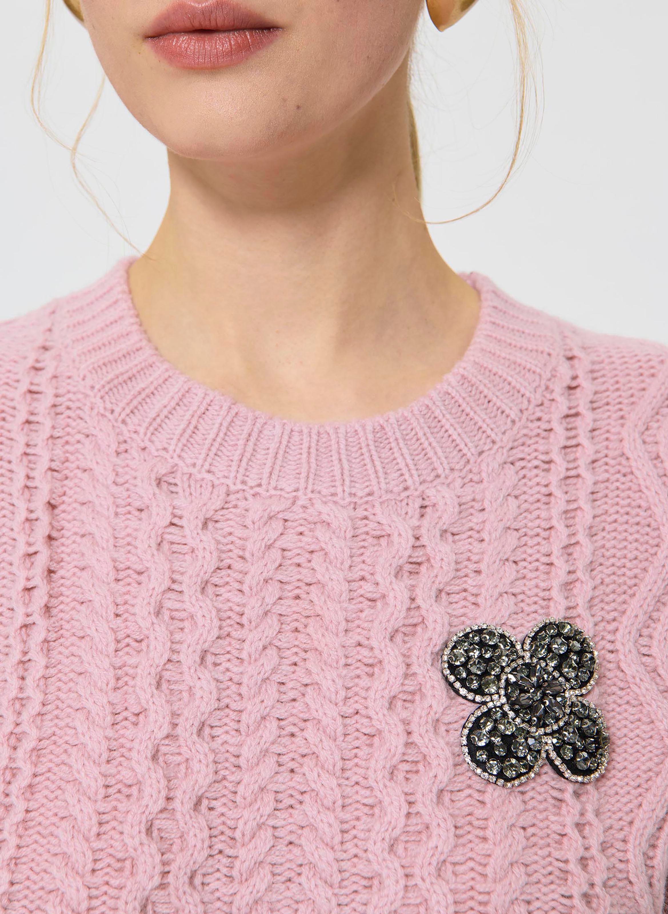 Pull col rond en laine TARA JARMON Beige