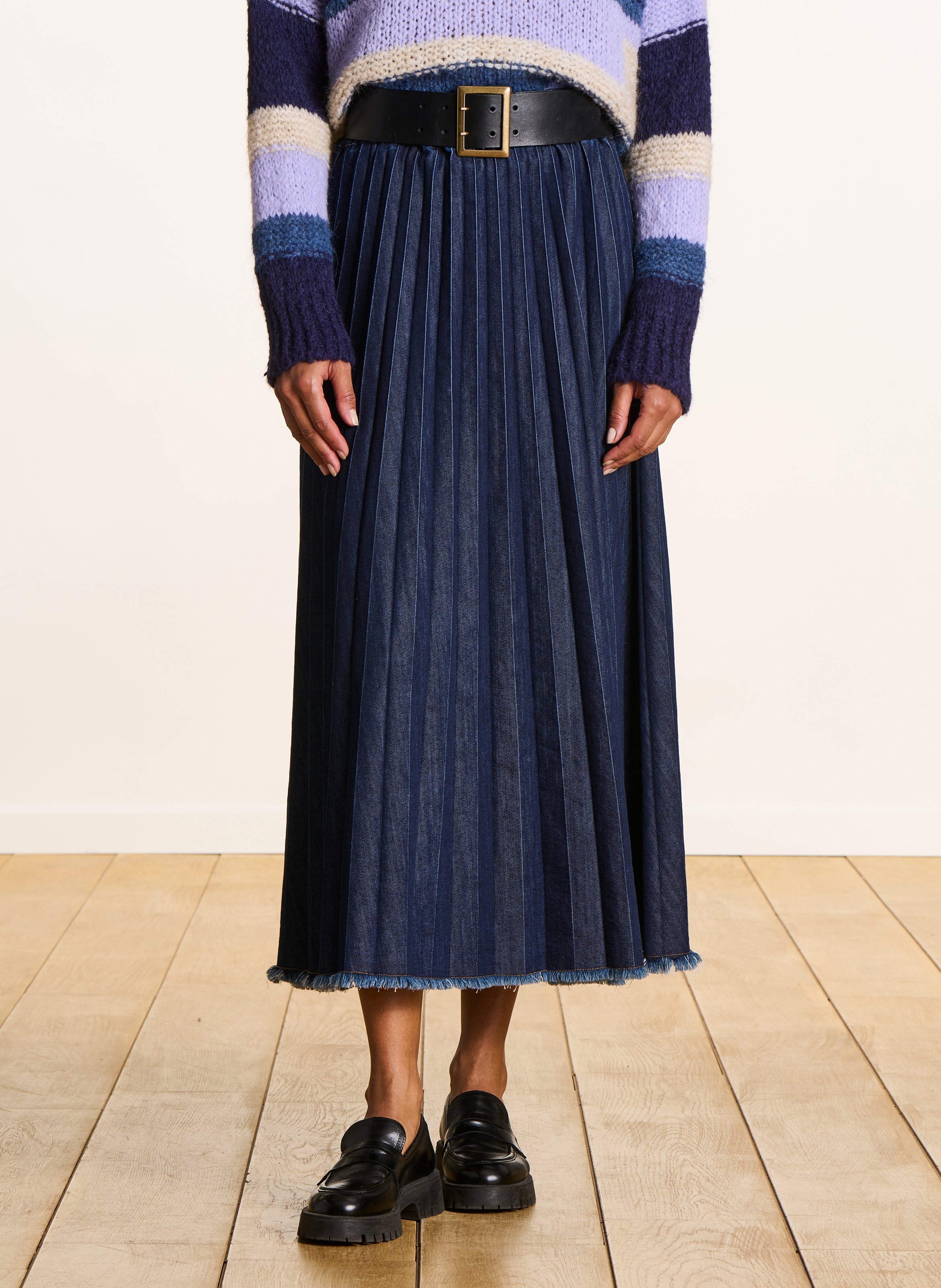 A-line cotton-blend midi skirt LA FEE MARABOUTEE