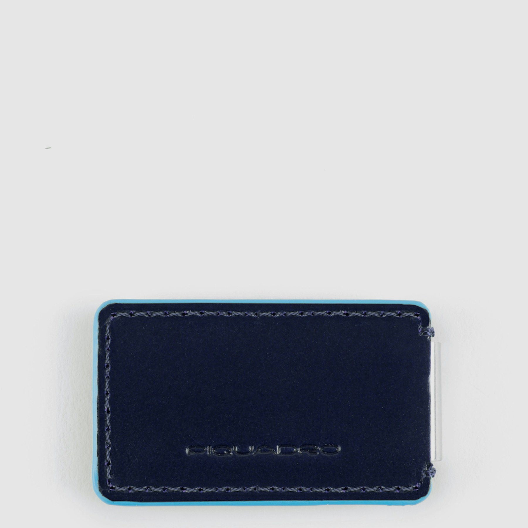Leather and metal money clip PIQUADRO Blue