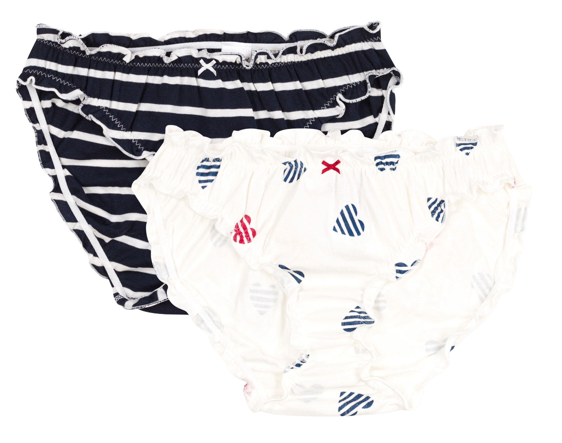 Set aus 2 bedruckten Slips. PETIT BATEAU Mehrfarbig