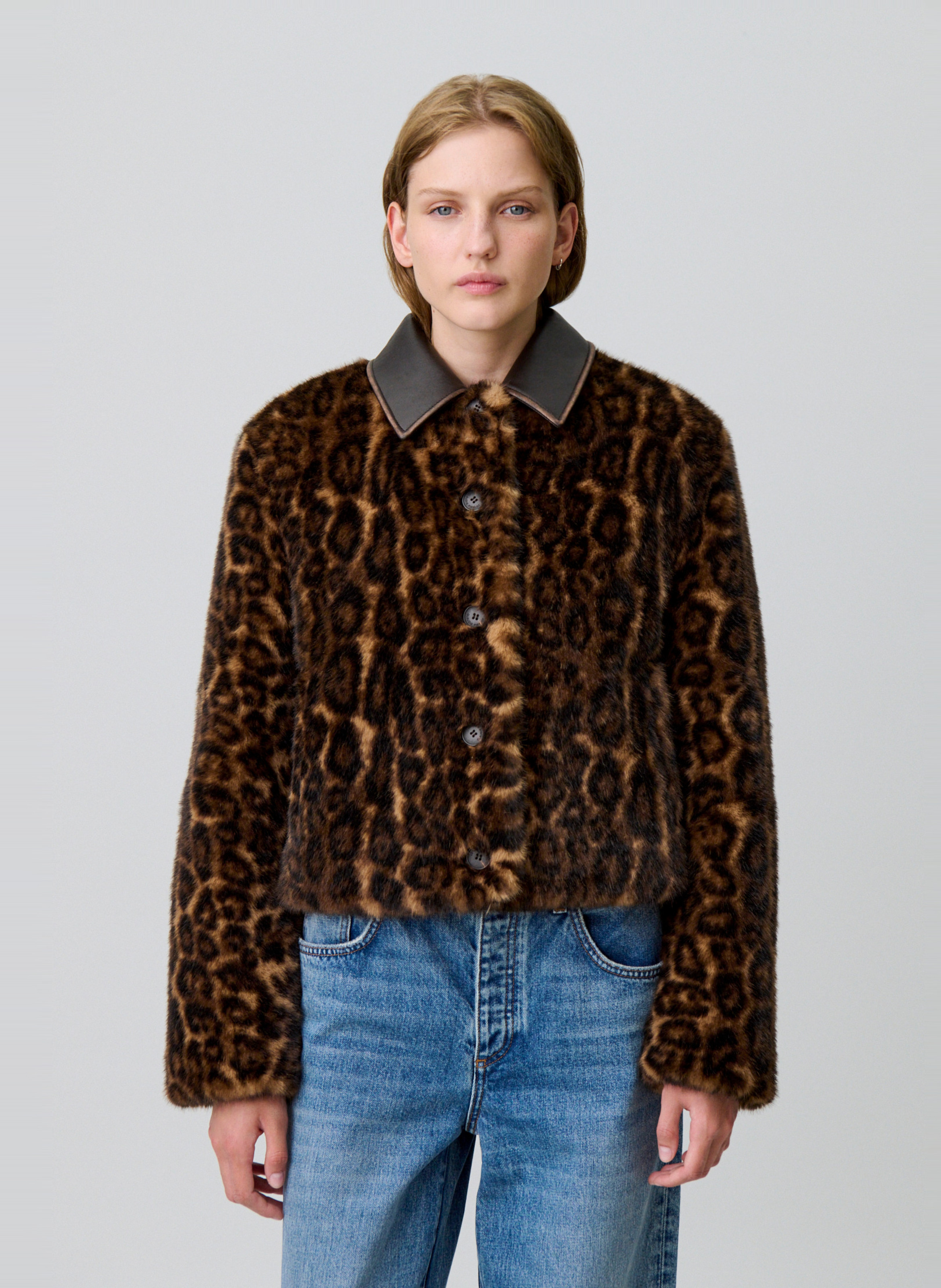 Veste col classique léopard CLAUDIE PIERLOT Multicolore