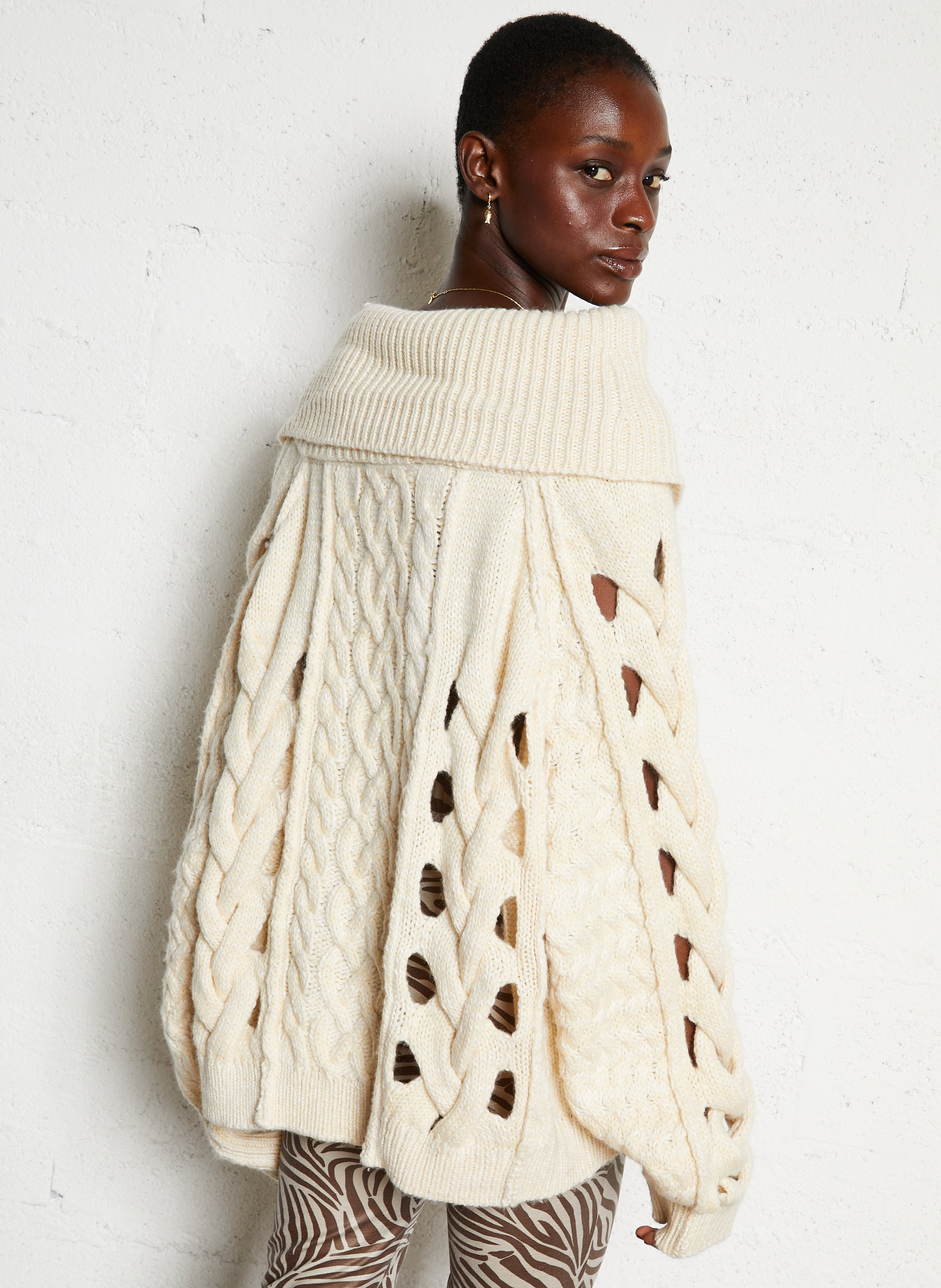 Pull oversize en maille MES DEMOISELLES Beige