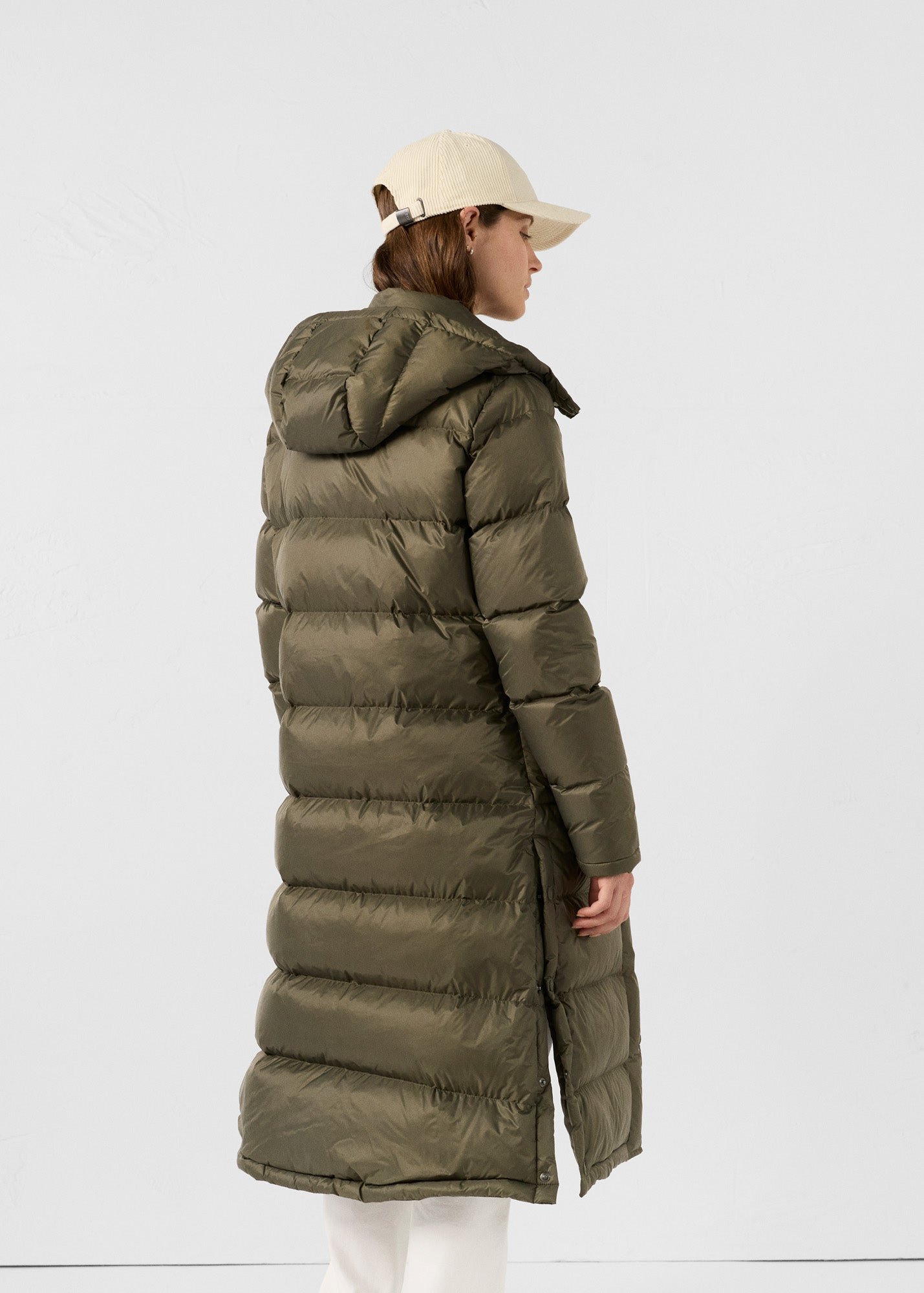 Long hooded down jacket for extreme cold Karachi JOTT Green