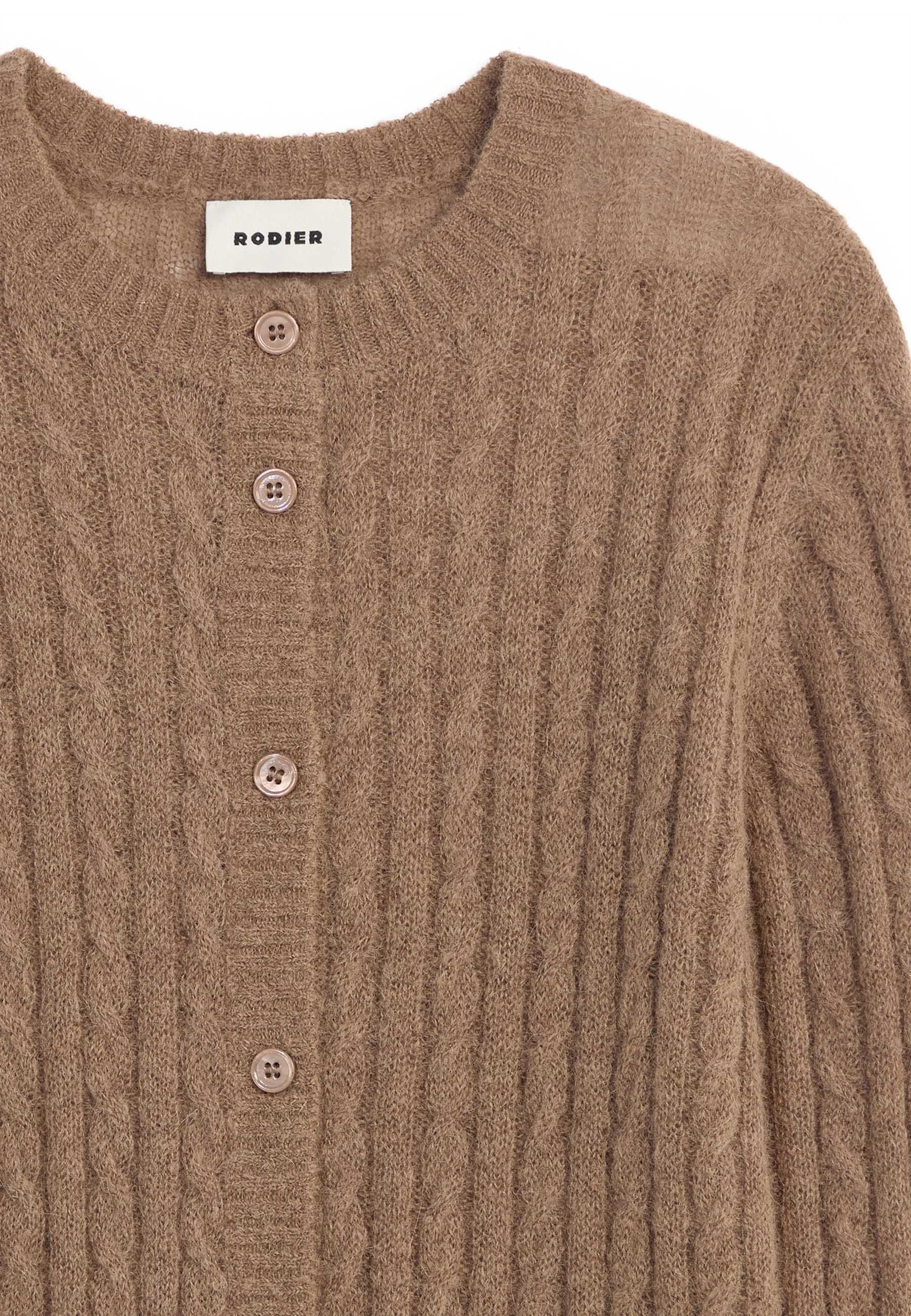 Alpaca cable-knit vest RODIER Brown