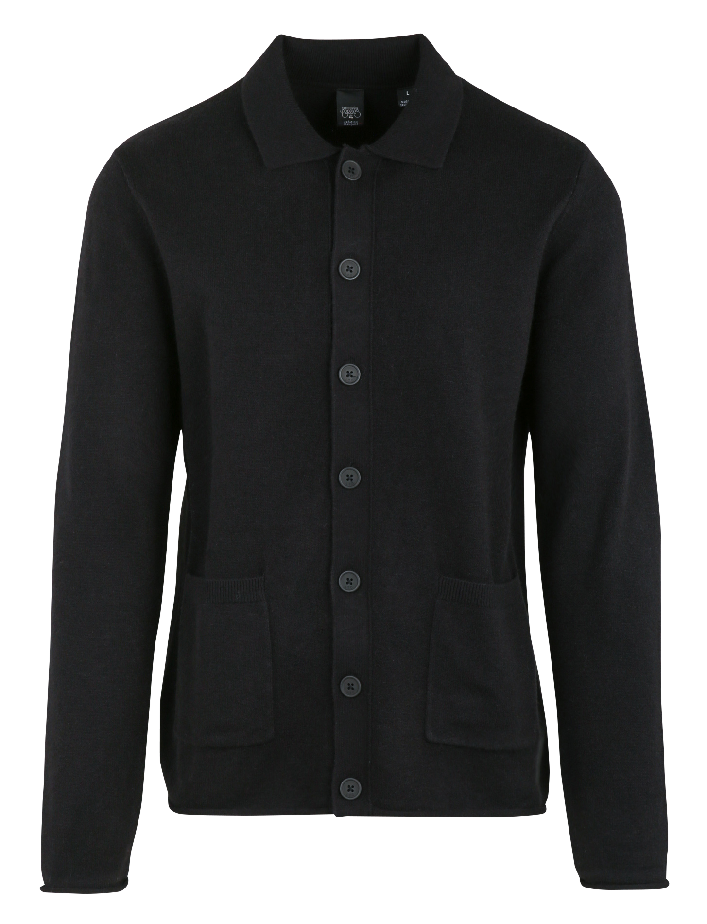 Rechte cardigan met klassieke kraag LE TEMPS DES CERISES Zwart