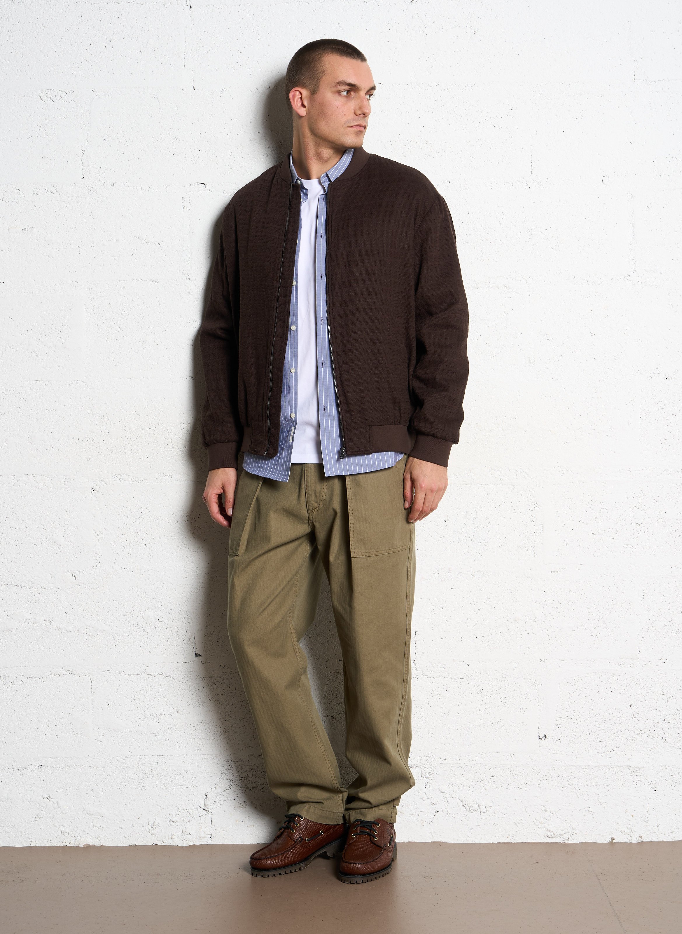 Blouson aus Baumwoll-Mix mit Rundhalsausschnitt IKKS Braun