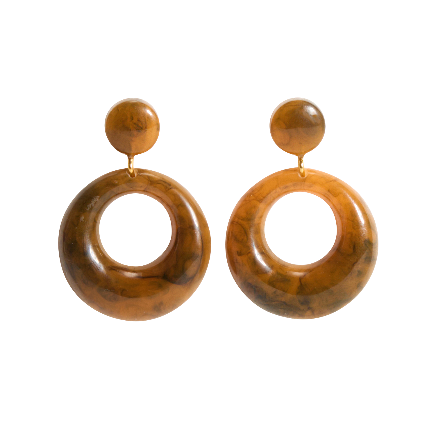 Pendientes redondos FEEKA Marron