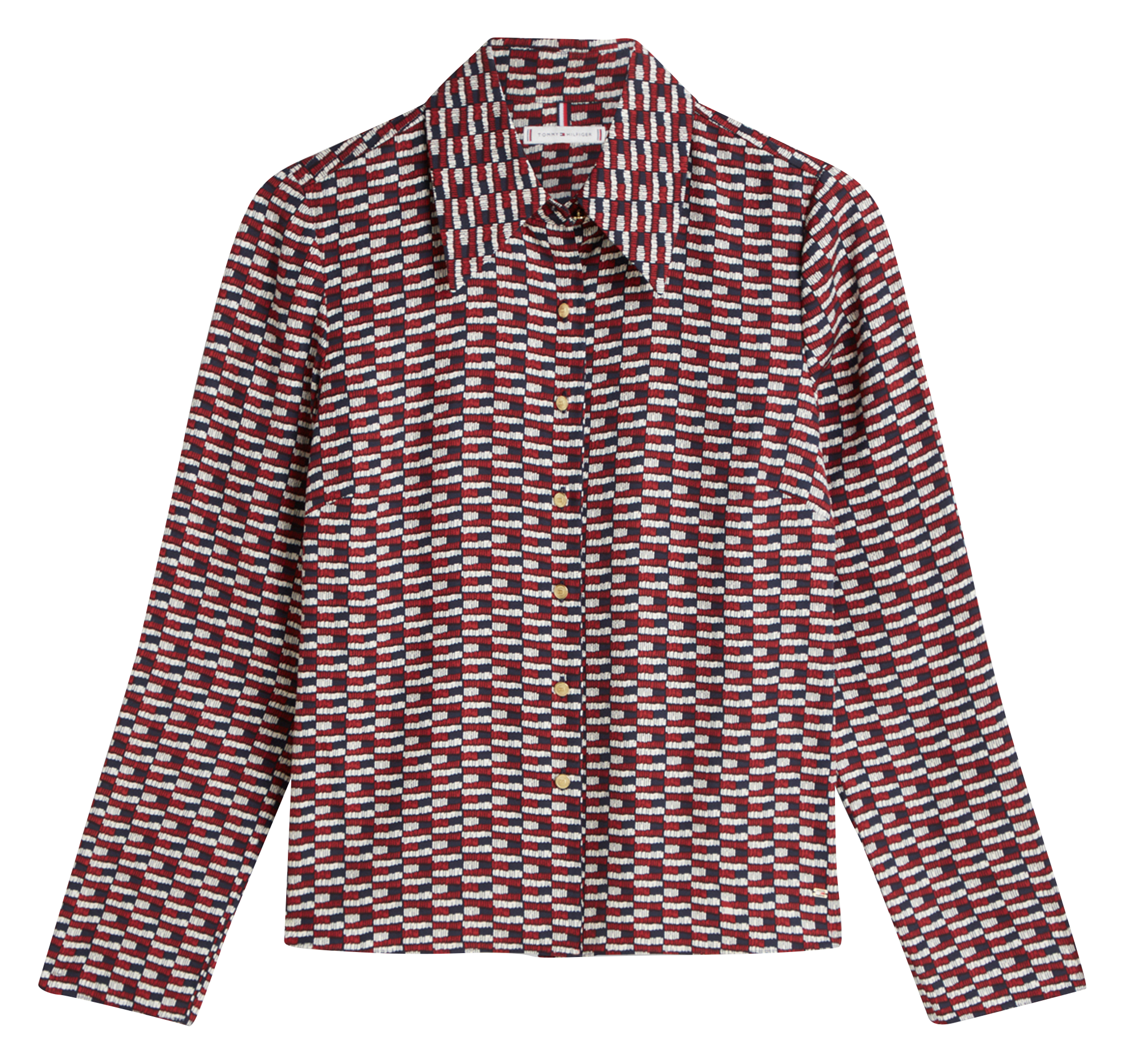 Chemise courte droite imprimée TOMMY HILFIGER Bleu