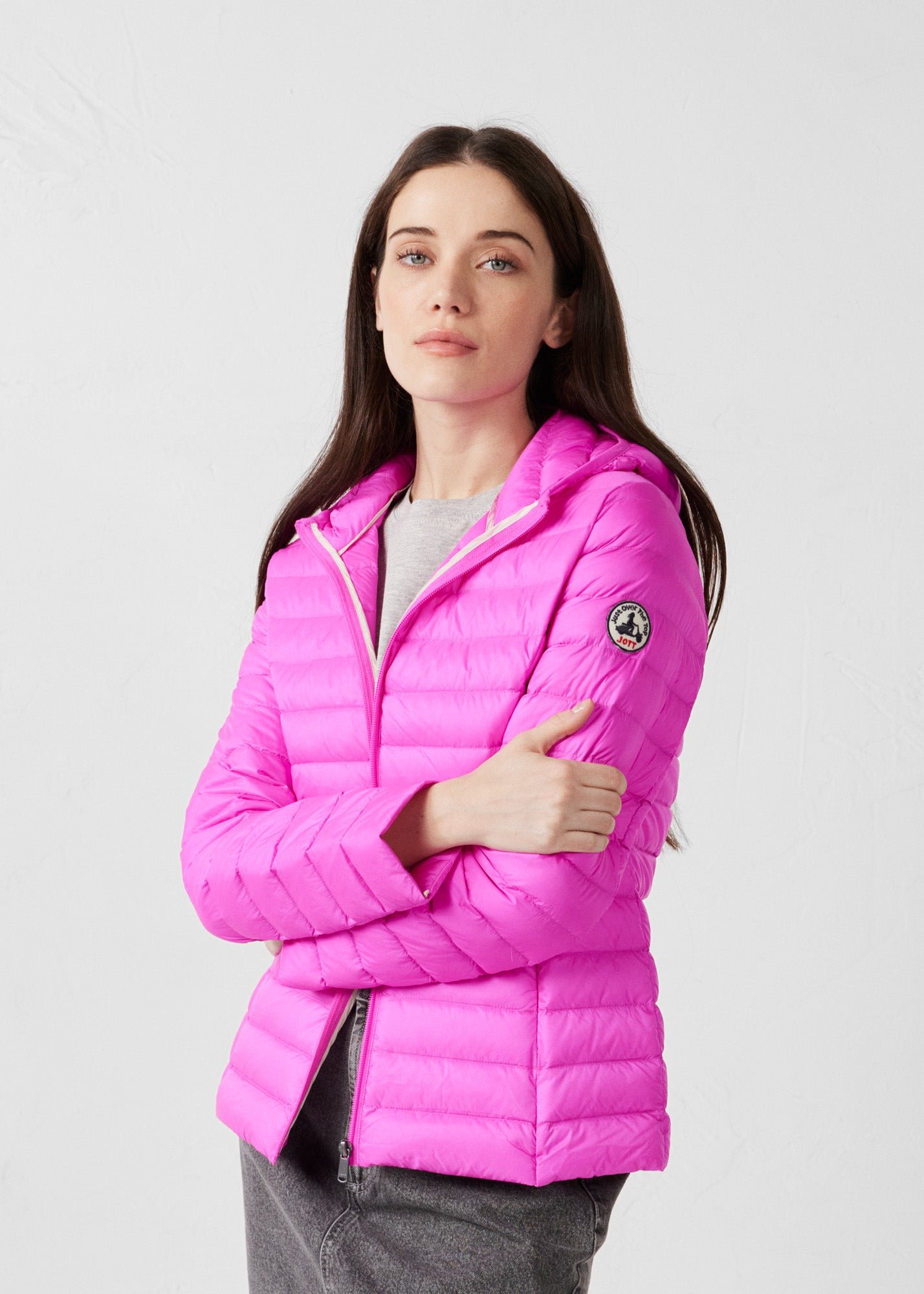 Lightweight hooded puffer jacket Cloe JOTT Pink