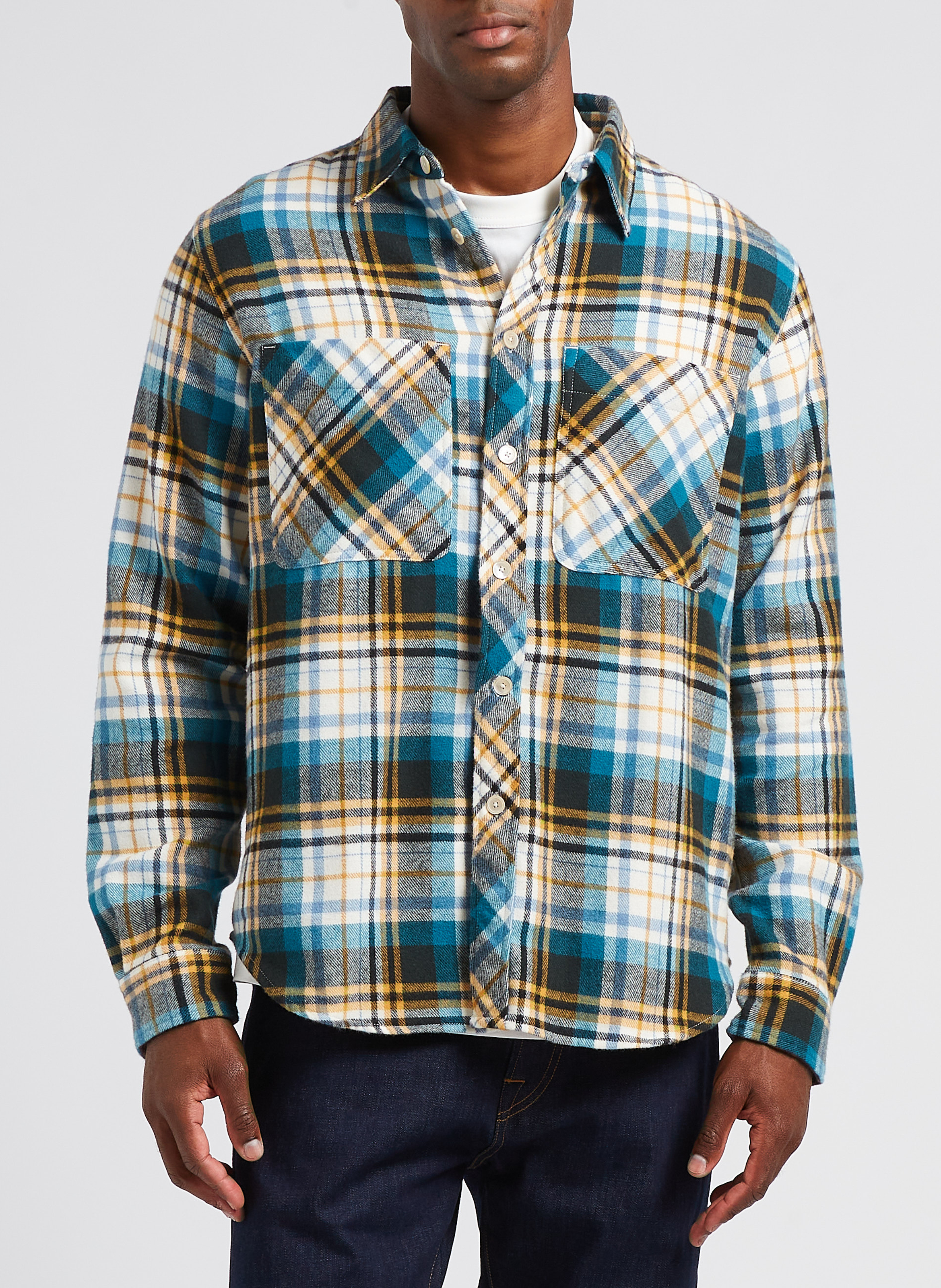 Chemise épaisse col classique en coton à carreaux PAUL SMITH Vert