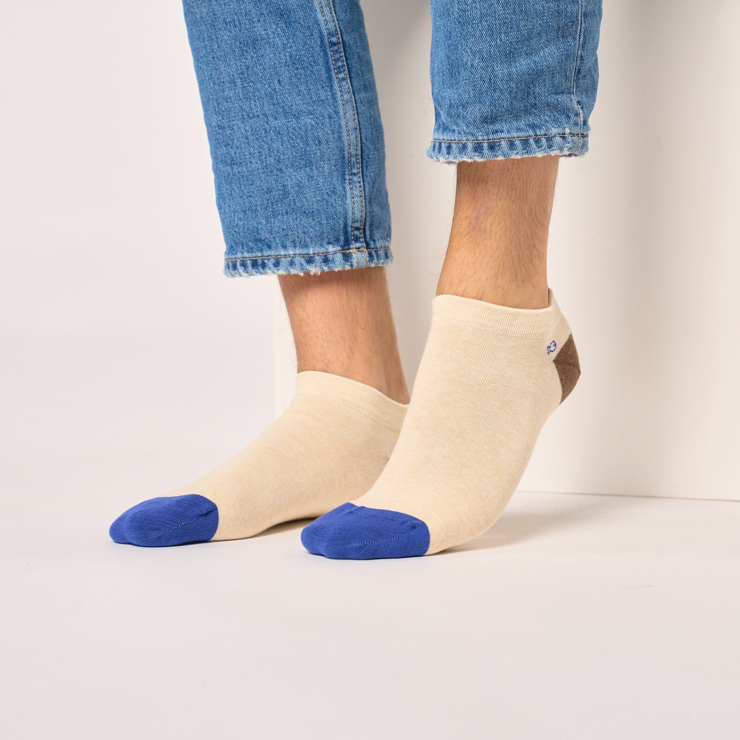 Combed cotton solid ankle socks BILLYBELT Beige