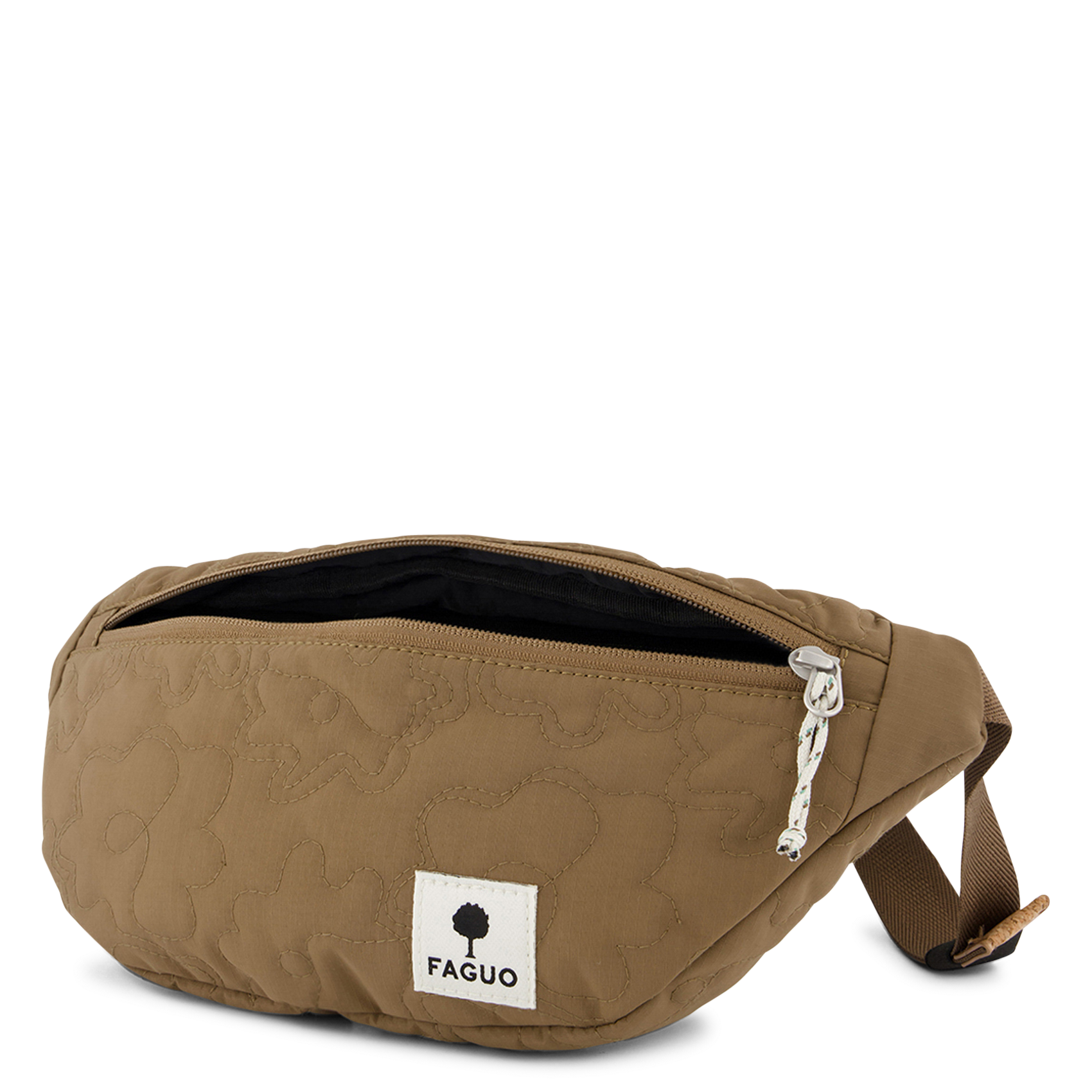 Printed canvas waist bag FAGUO Brown