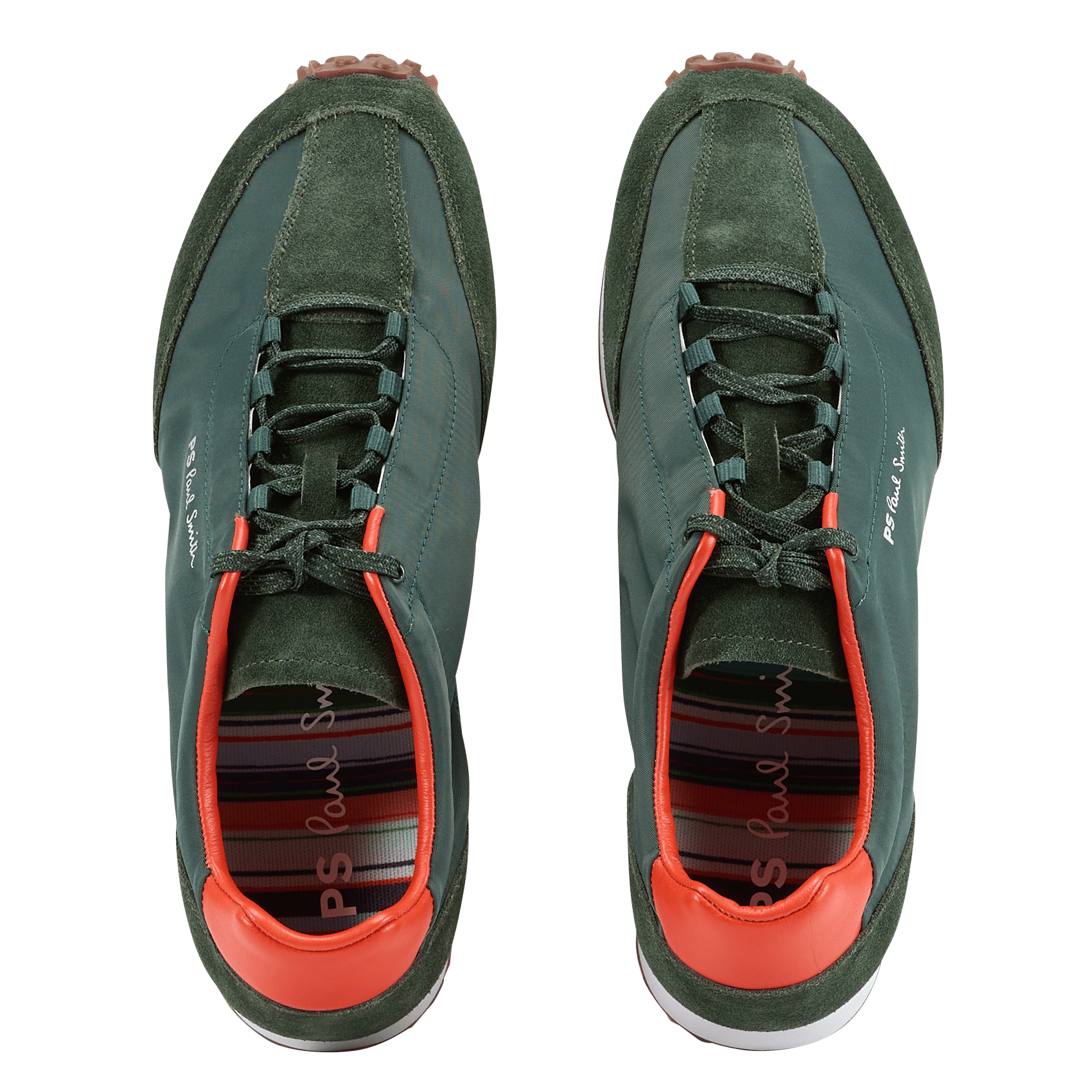 Niedrige Schnürsneaker aus Leder-Mix PAUL SMITH Khaki