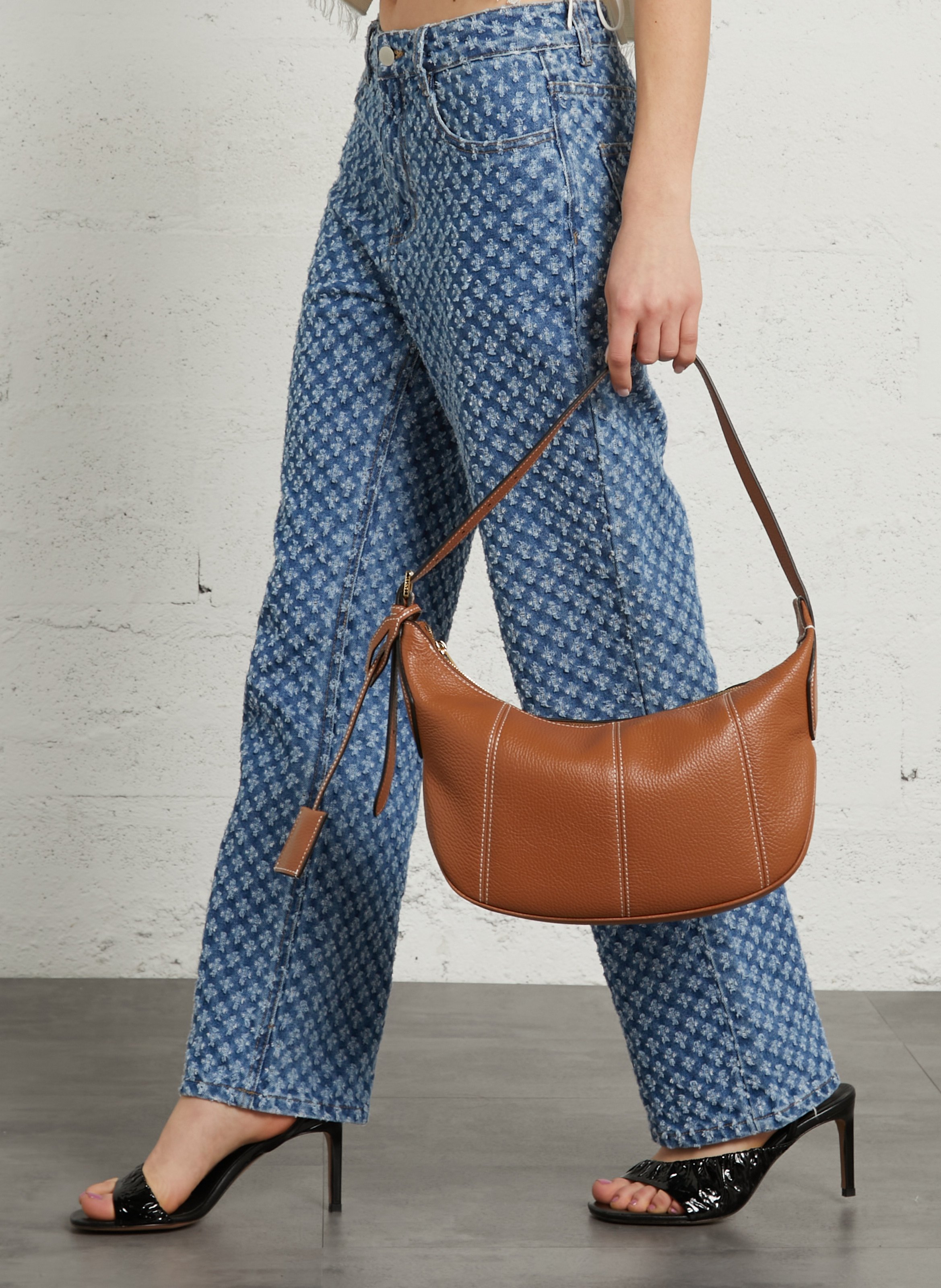 Hobo-Tasche aus Leder, Schultertasche LANCEL Beige