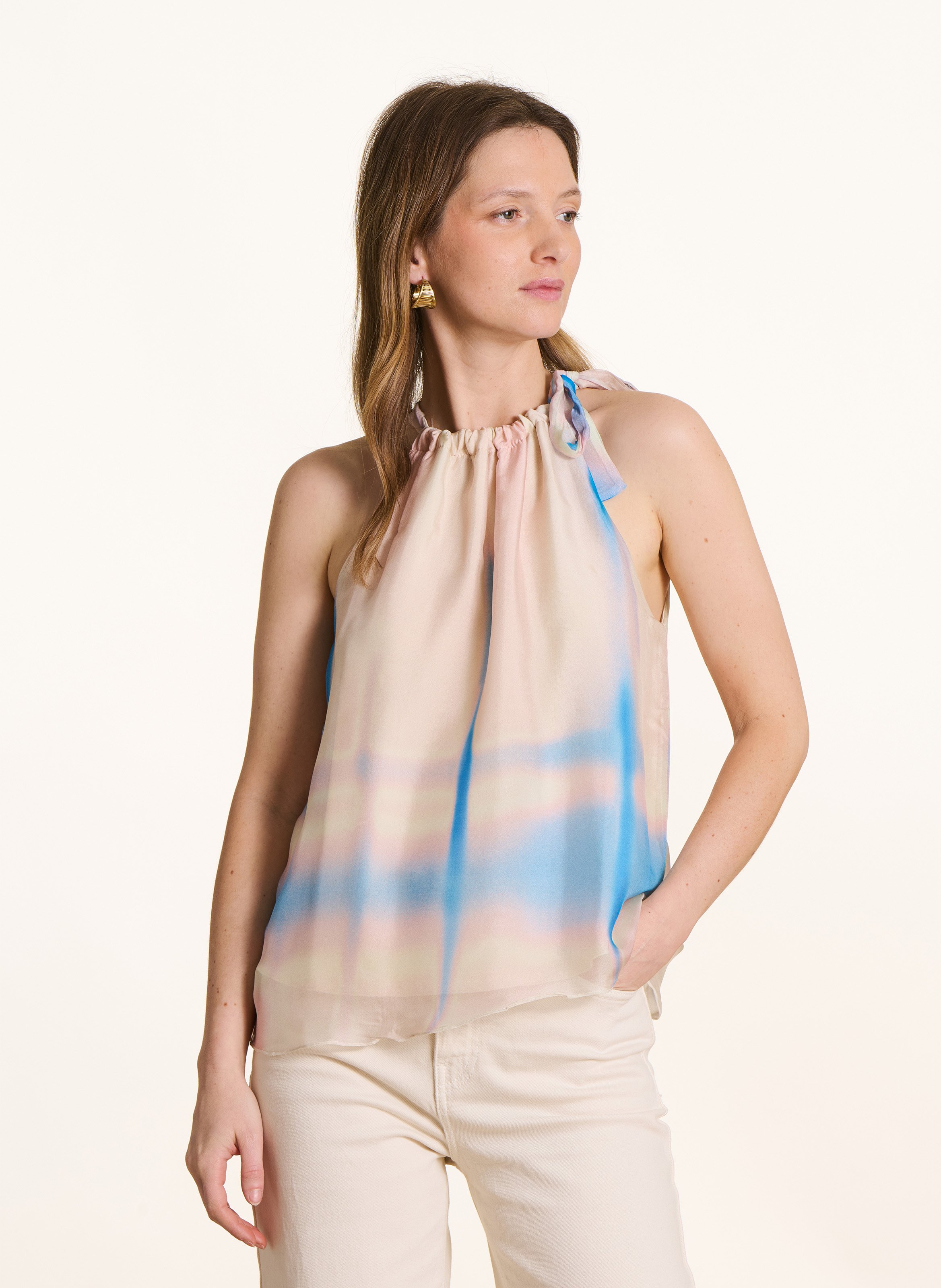 Top oversize imprimé LA FEE MARABOUTEE Rose