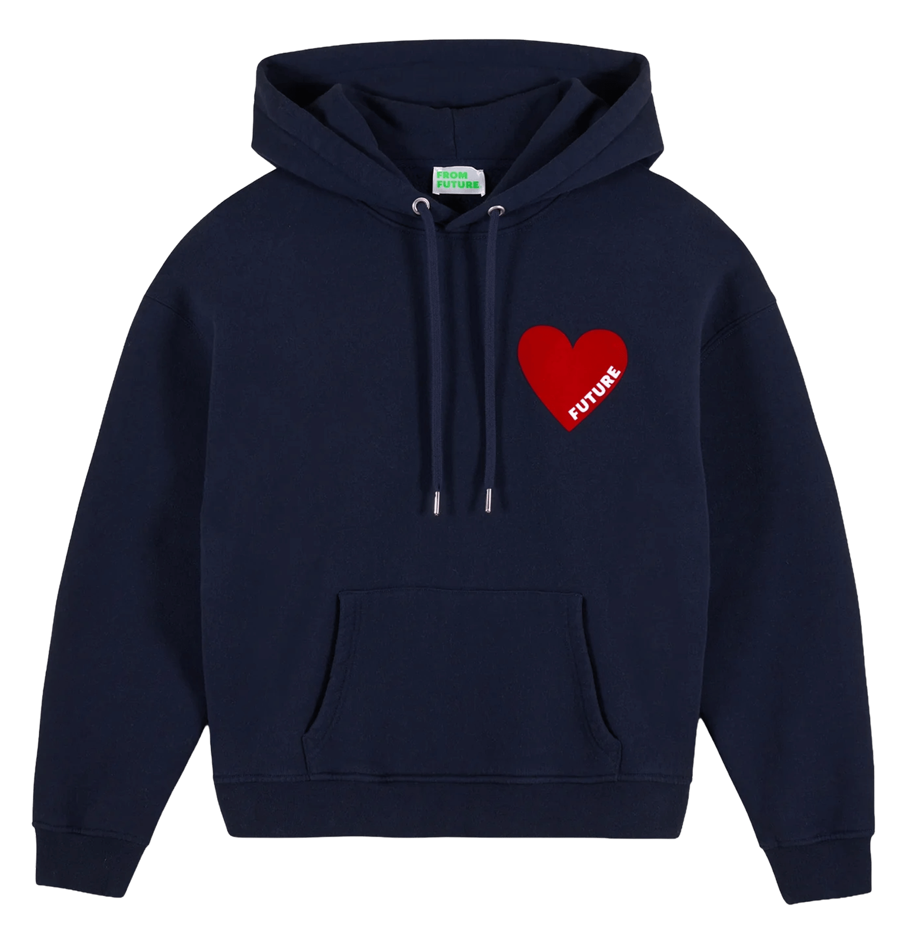 Straight sweatshirt with heart flocked on the front FROM FUTURE Blue