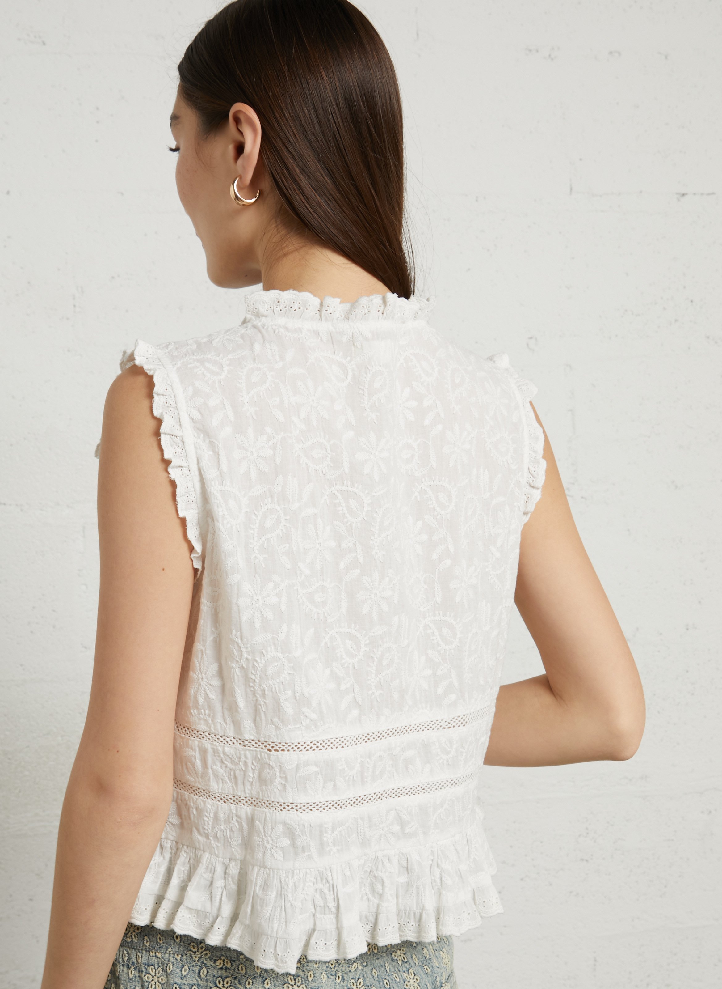 Aimee - Plumetis-Oberteil MAISON HOTEL Weiss