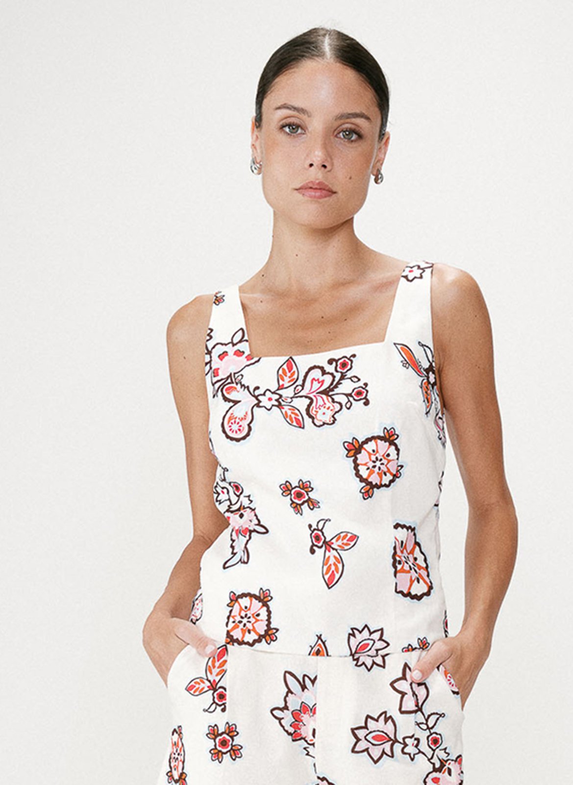 Top mit eckigem Ausschnitt GRACE ET MILA Weiss