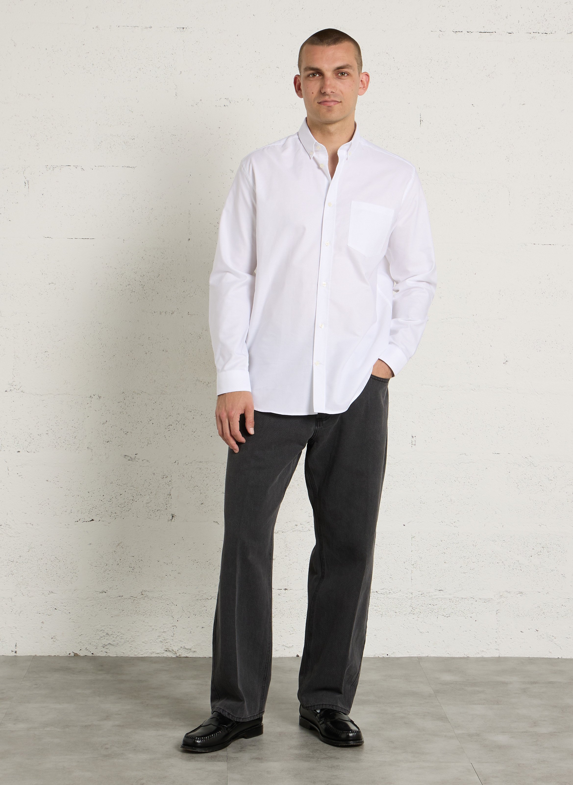 Chemise droite en coton AU PRINTEMPS PARIS Blanc