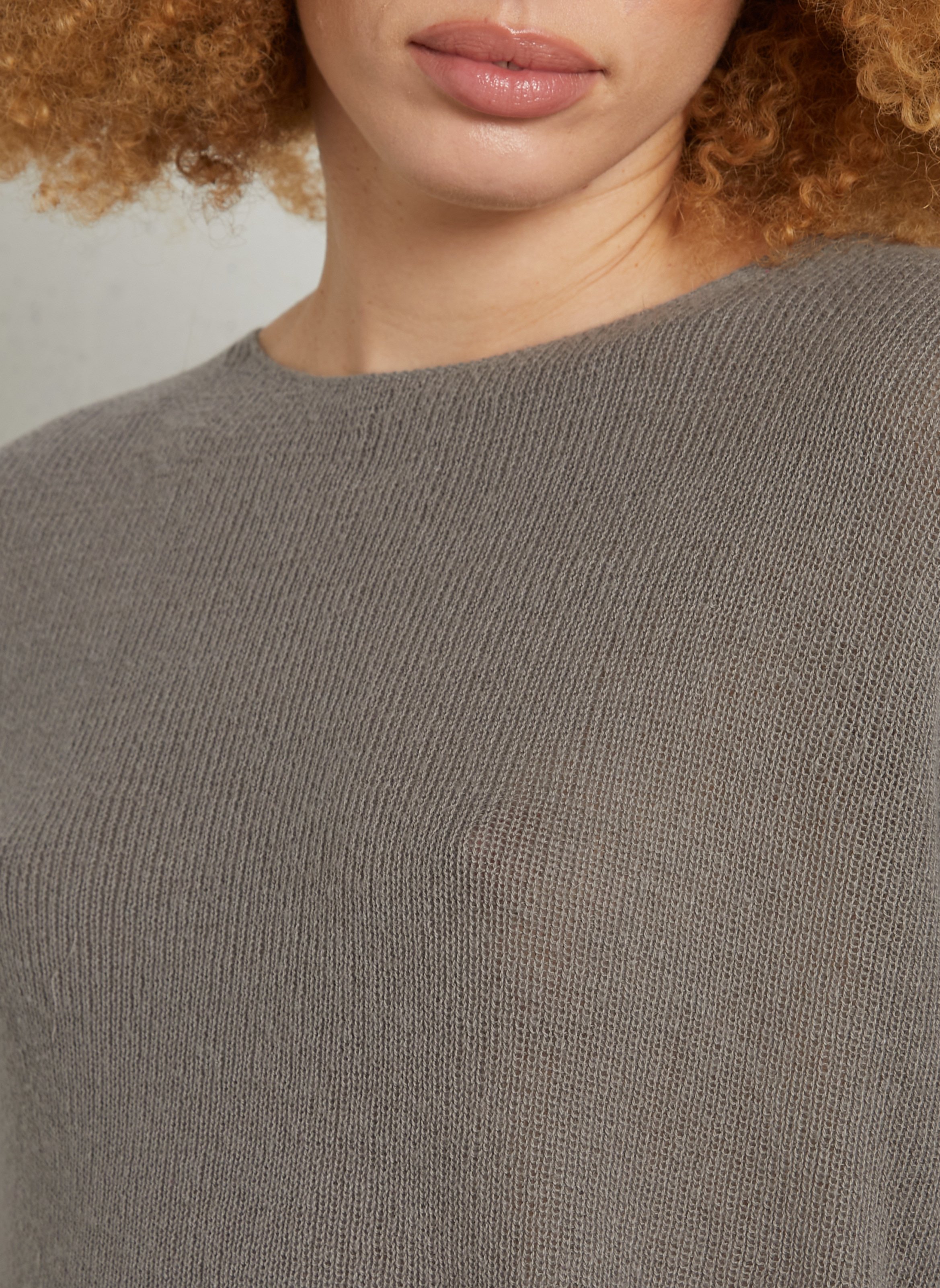 Pull oversize en coton et alpaga AMERICAN VINTAGE Gris