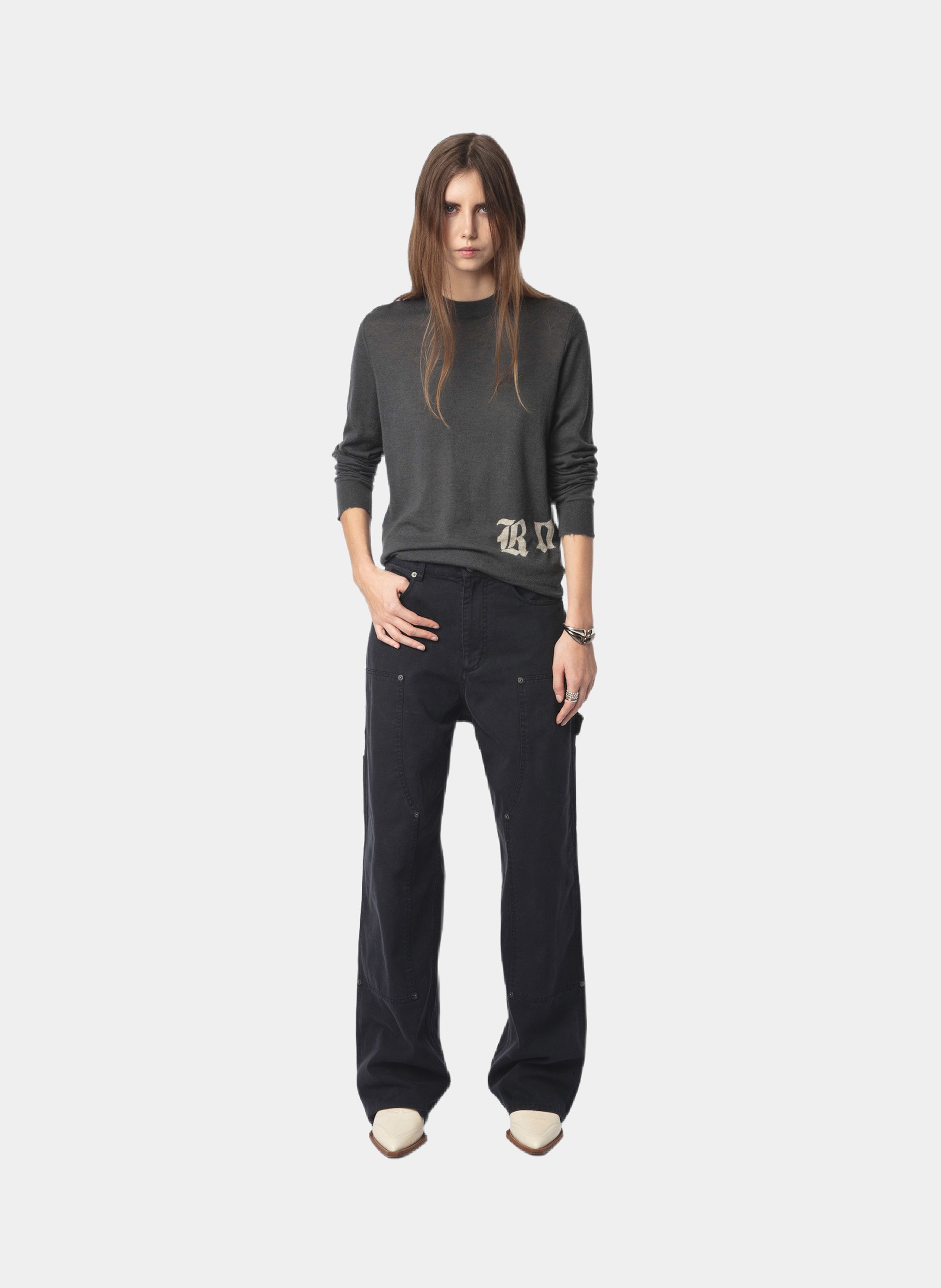 Pull droit en cachemire ZADIG&VOLTAIRE Gris
