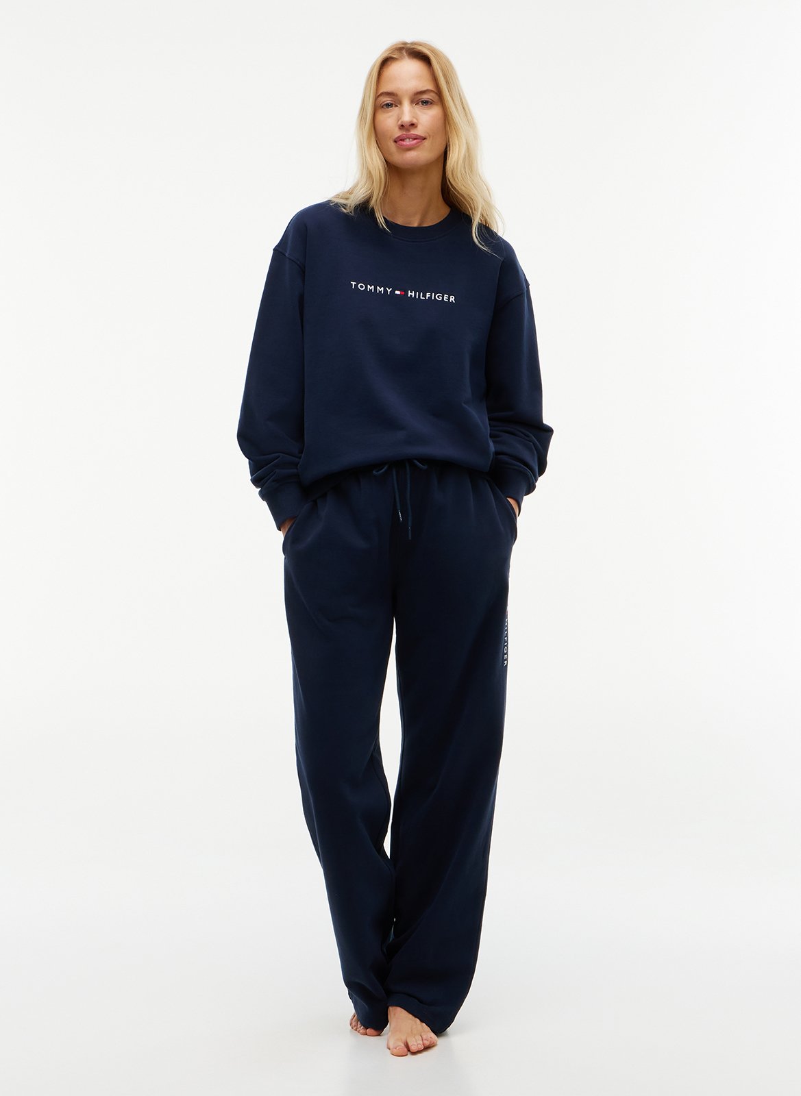 Straight cotton track pants TOMMY HILFIGER Blue
