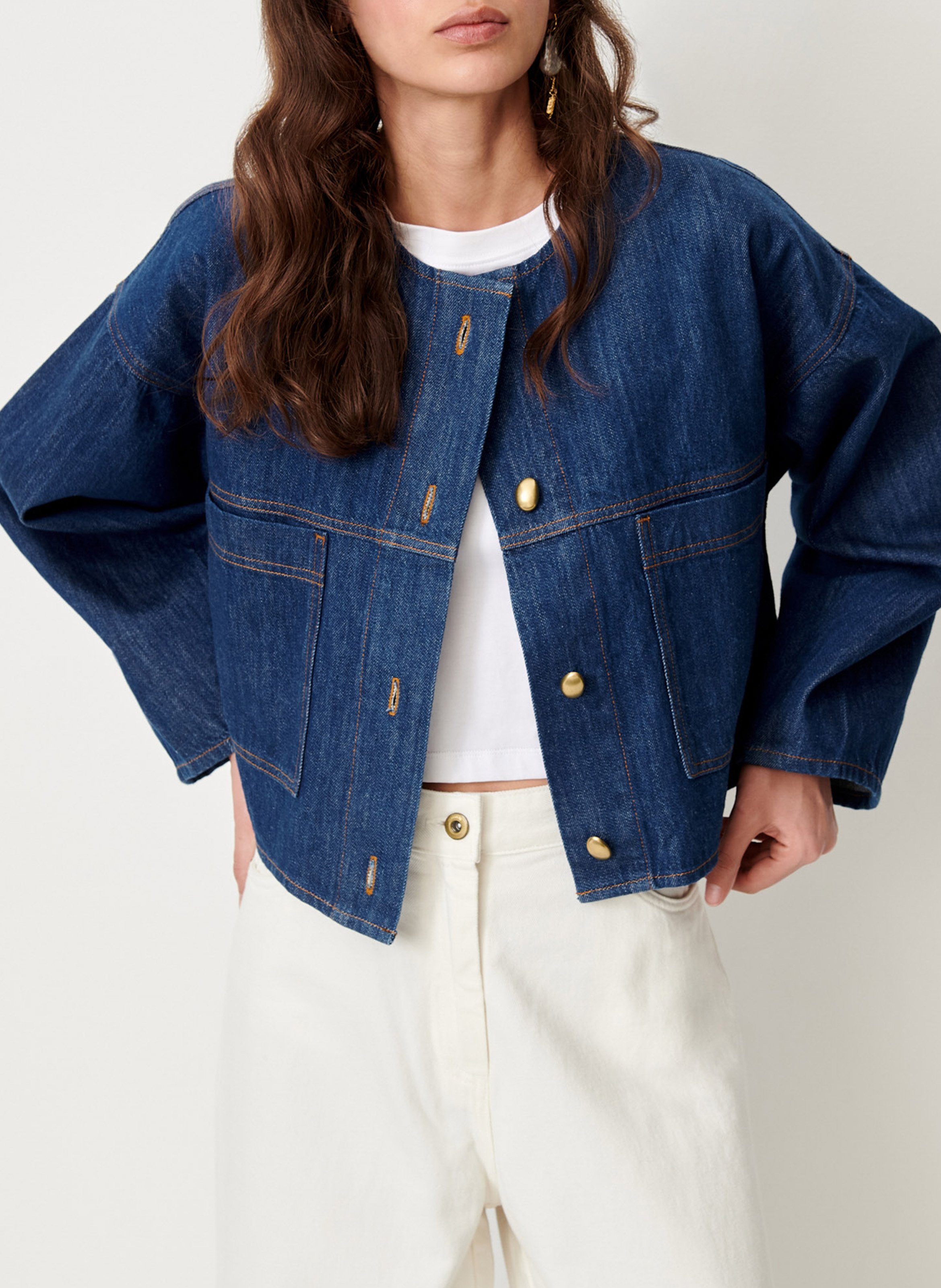 Veste courte en coton SESSUN Bleu