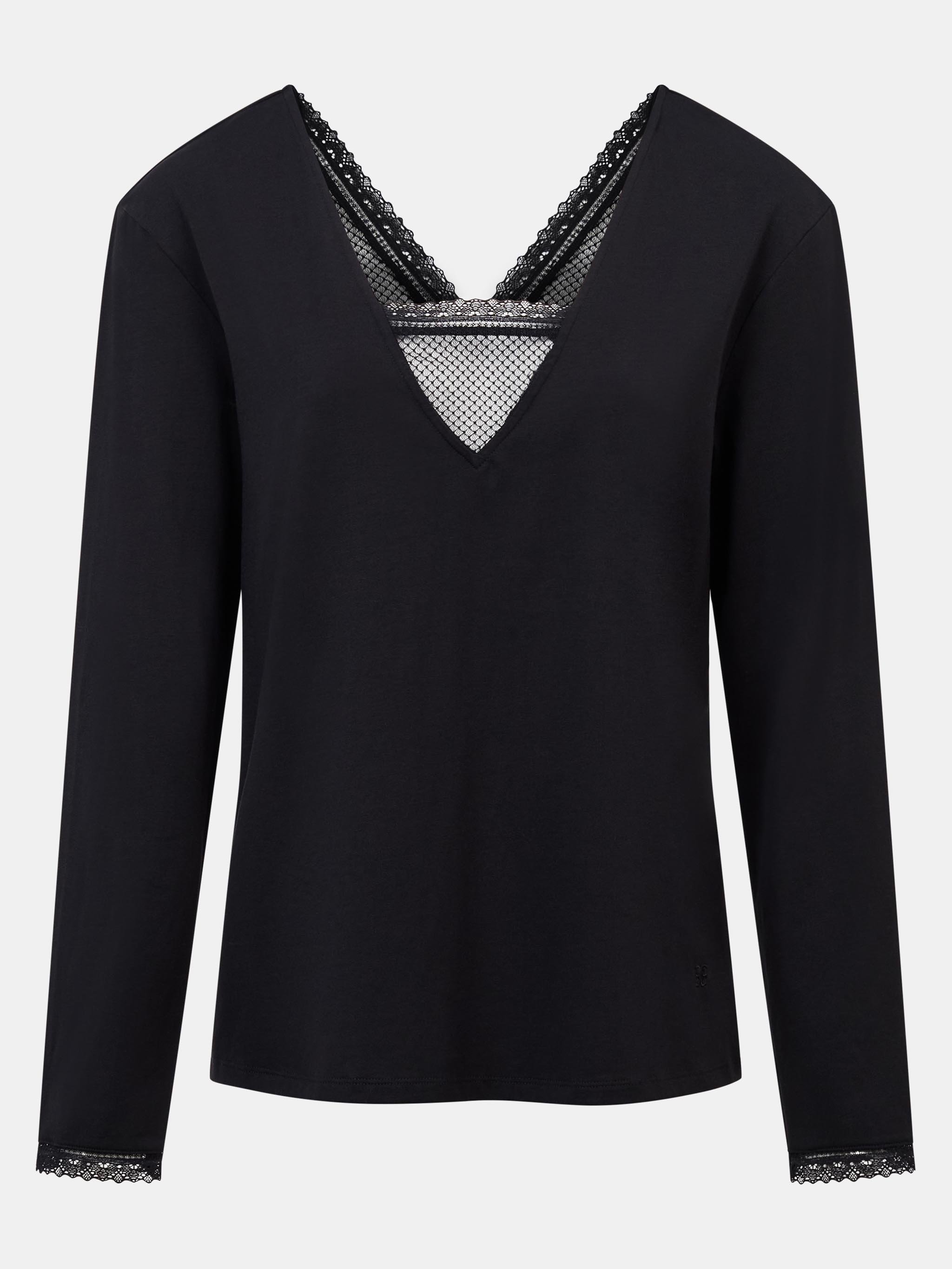 Long-sleeve lace t-shirt CHANTELLE Black