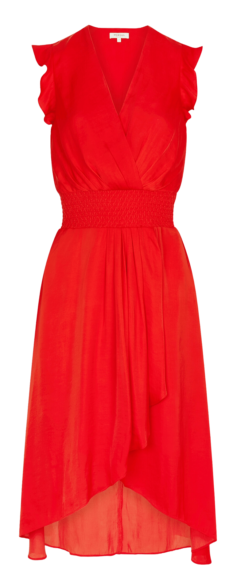 Fluid wrap midi dress MORGAN Red