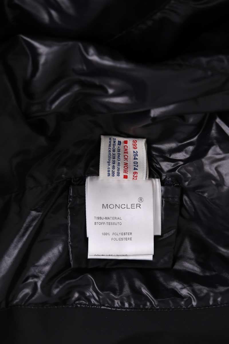 Regular-fit organic cotton jacket with sherpa collar MONCLER - Seconde Main Black