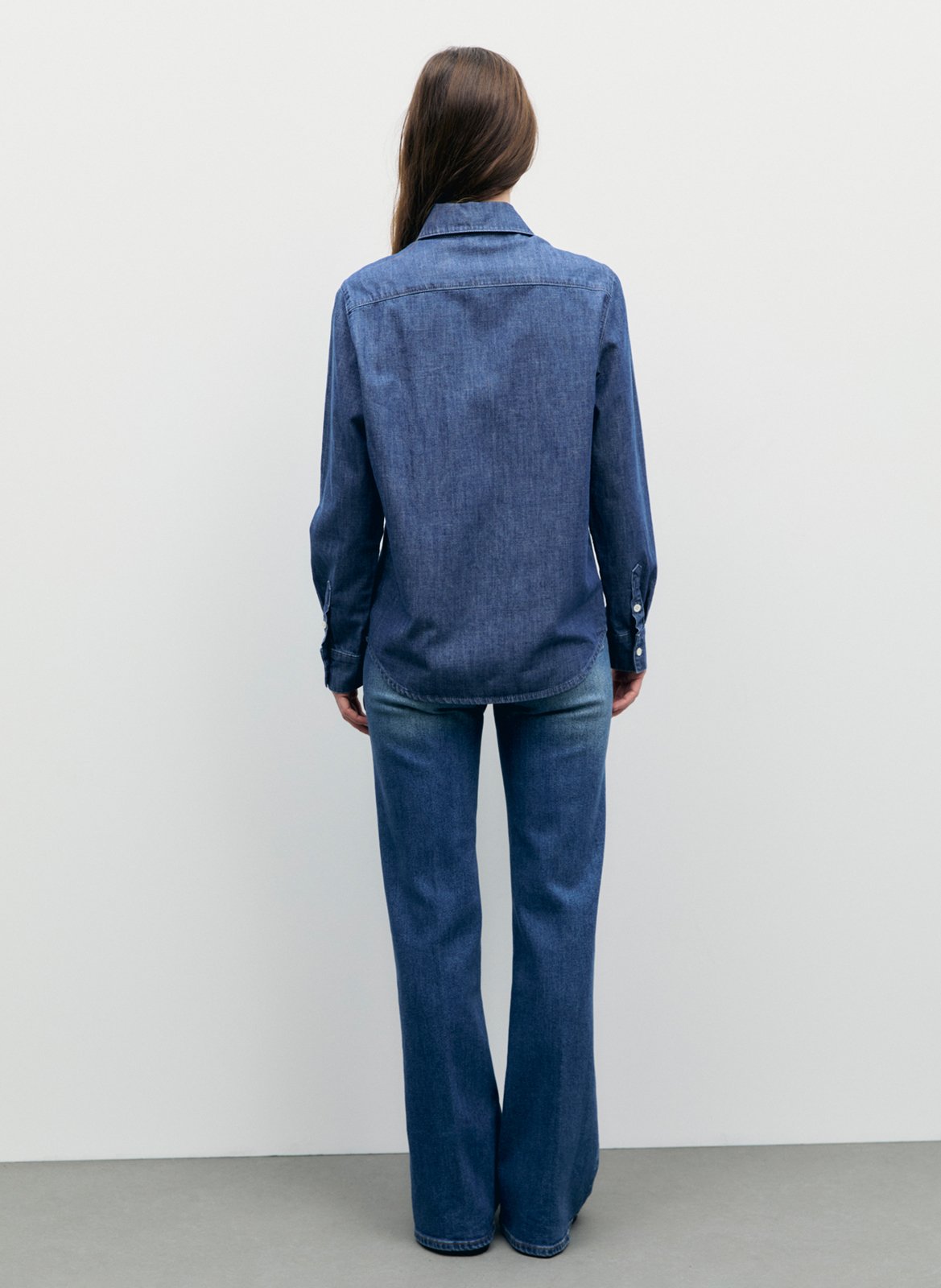 Straight-cut cotton shirt with classic collar GERARD DAREL Blue