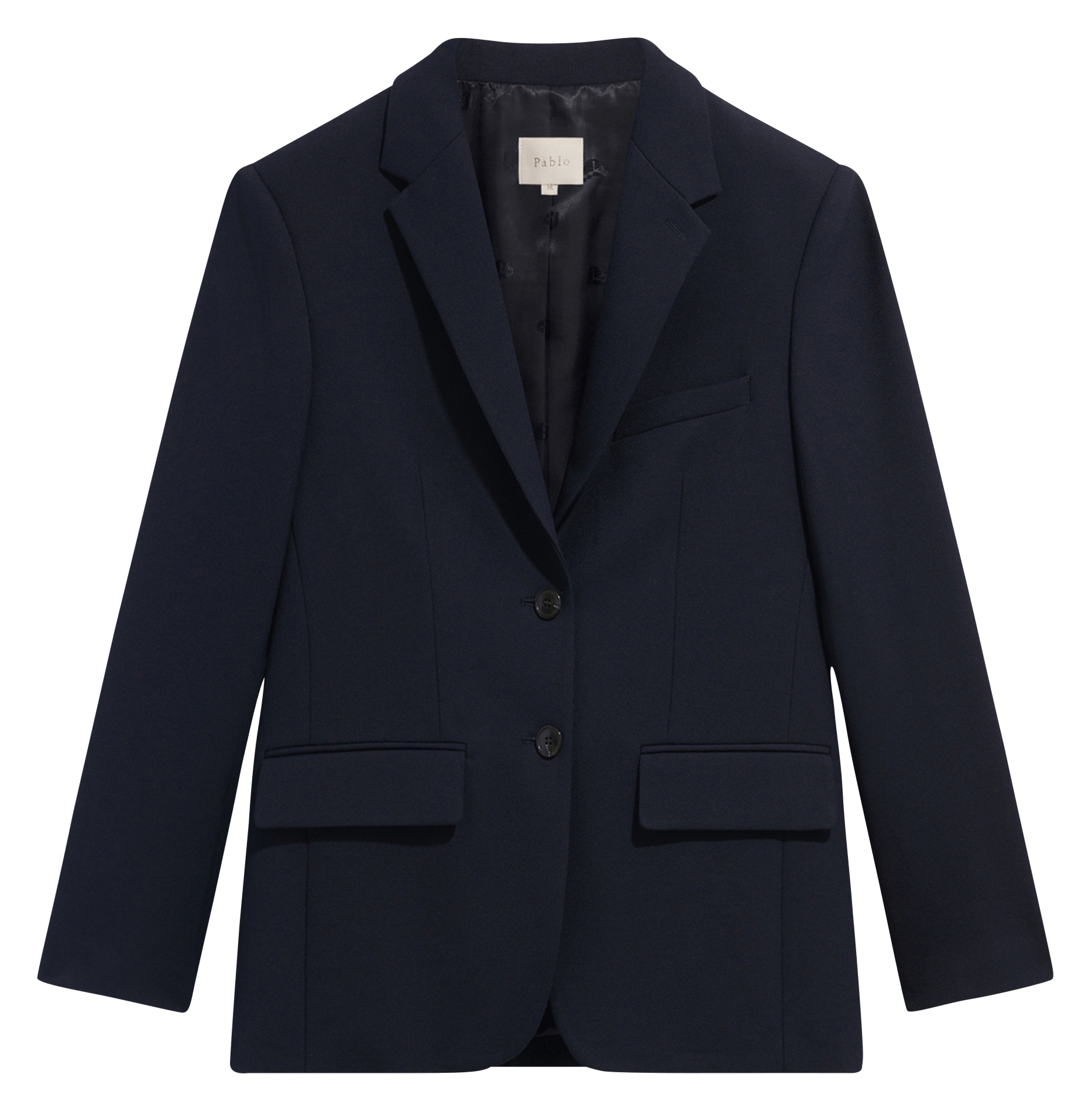 Solid straight blazer PABLO Blue