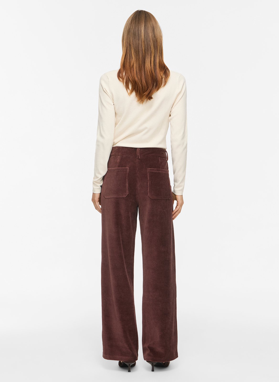 Pantalon large en coton mélangé | Marron VILA Femme