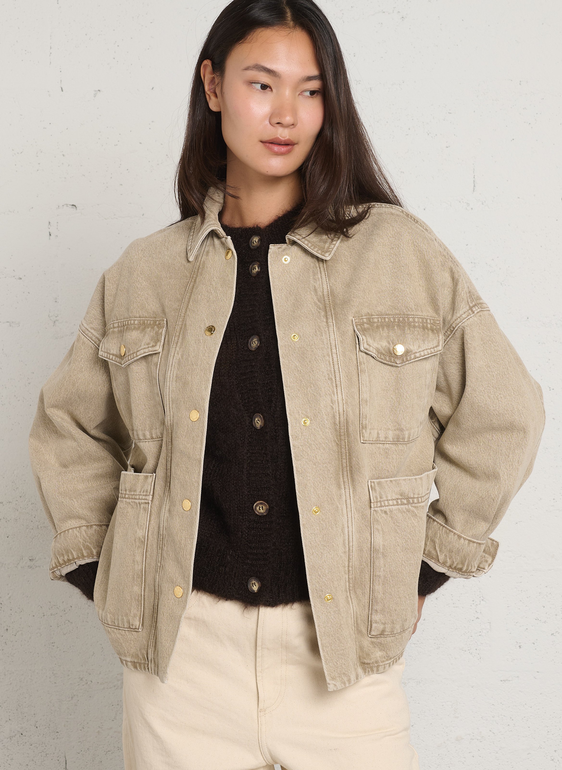 Veste en jean DES PETITS HAUTS Rose
