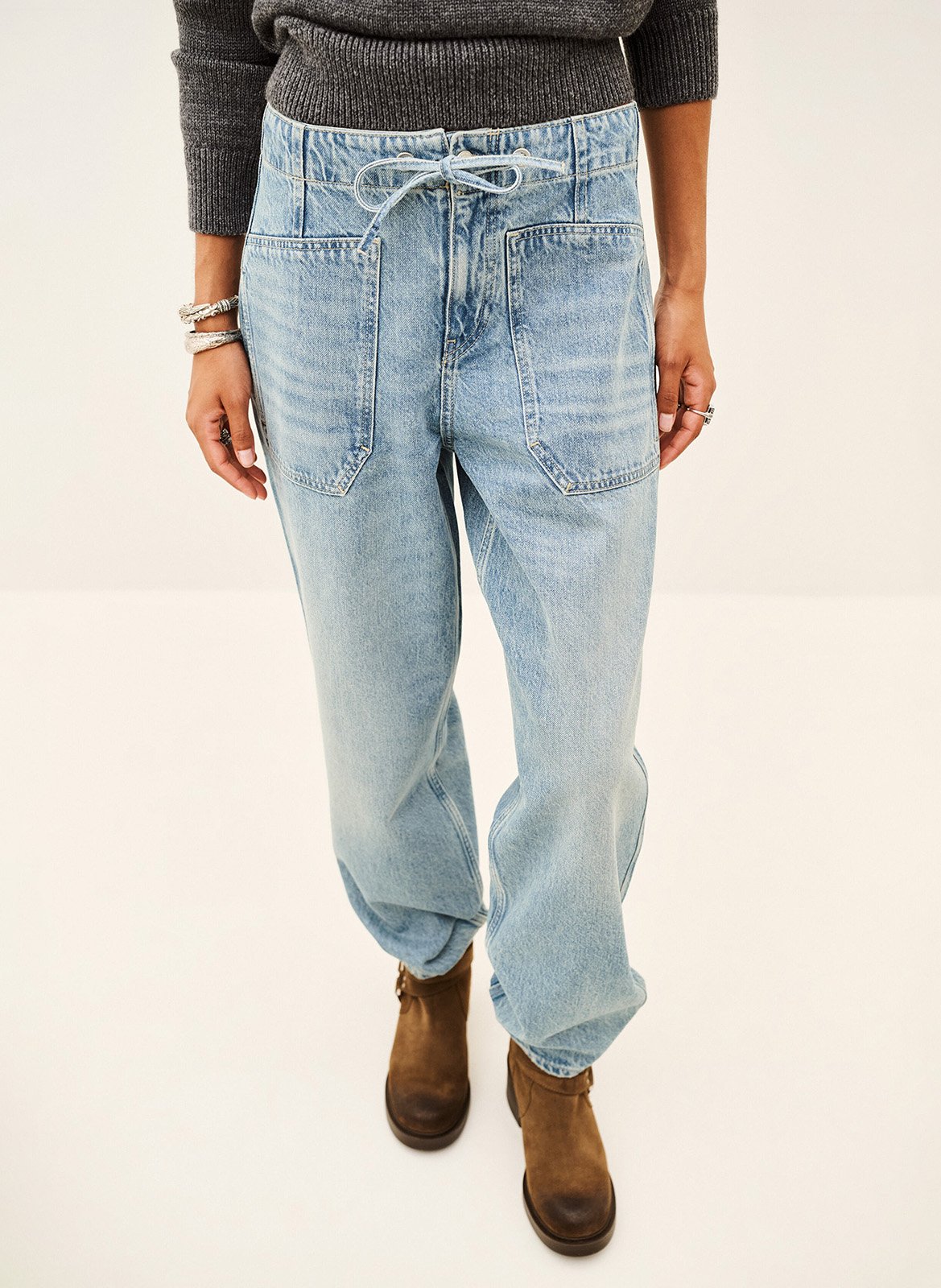 Straight Cut Jeans aus Baumwolle BA&SH Blau