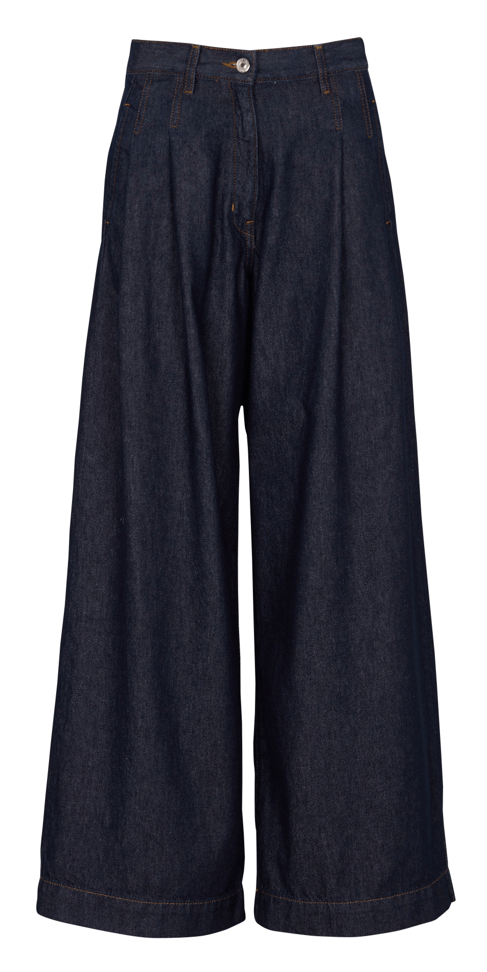 Wide-leg straight cotton trousers BELLEROSE Blue