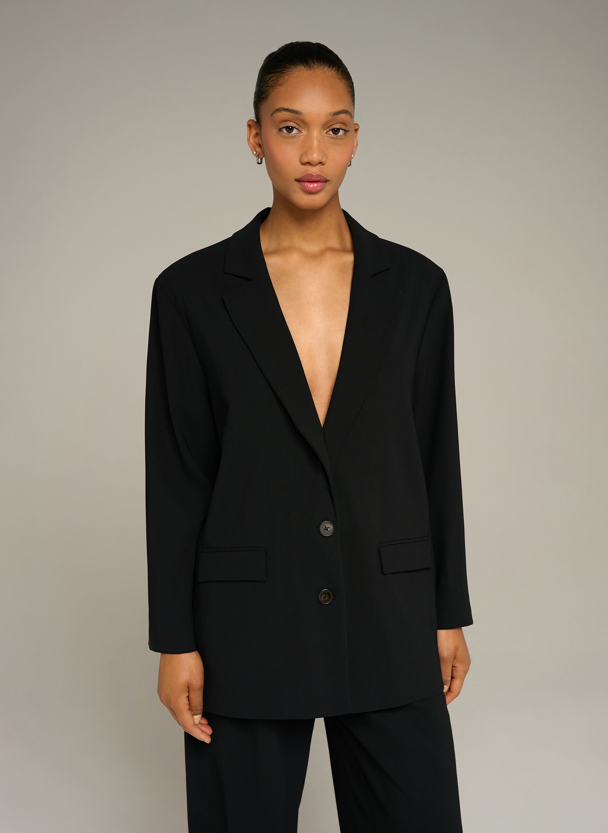 Veste tailleur oversize unie COTELAC ACOTE Noir