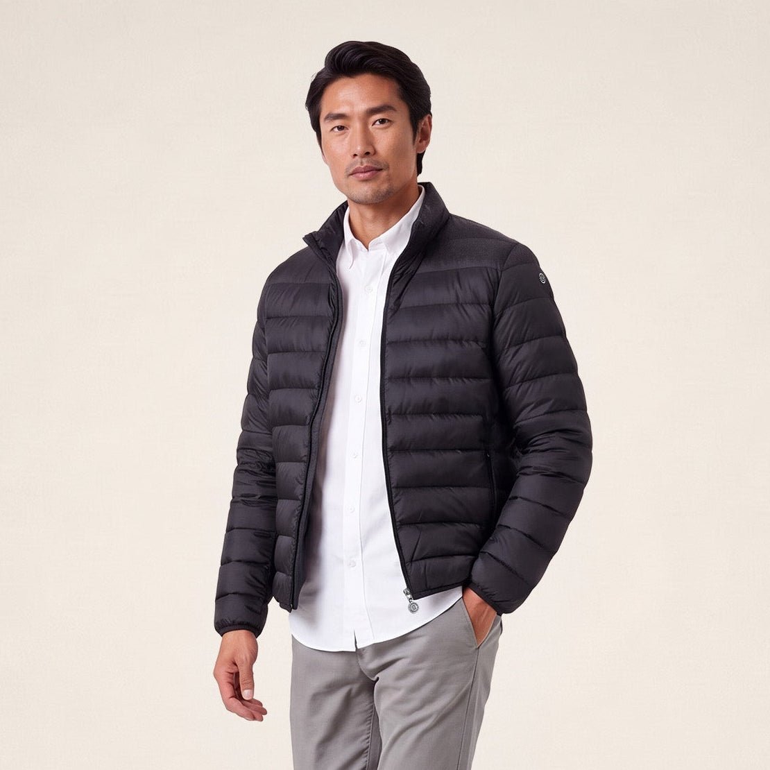Long-sleeve lightweight black piumino down jacket SERGE BLANCO Black