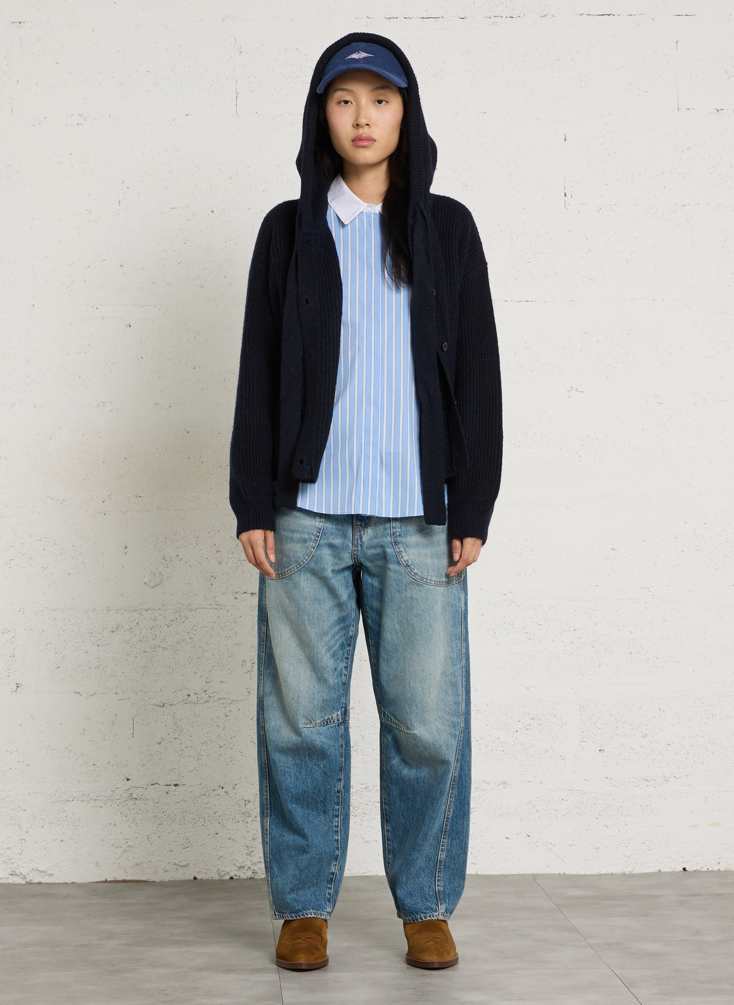 Losse jeans, grote ballonvorm, lengte 34 LE TEMPS DES CERISES Blauw