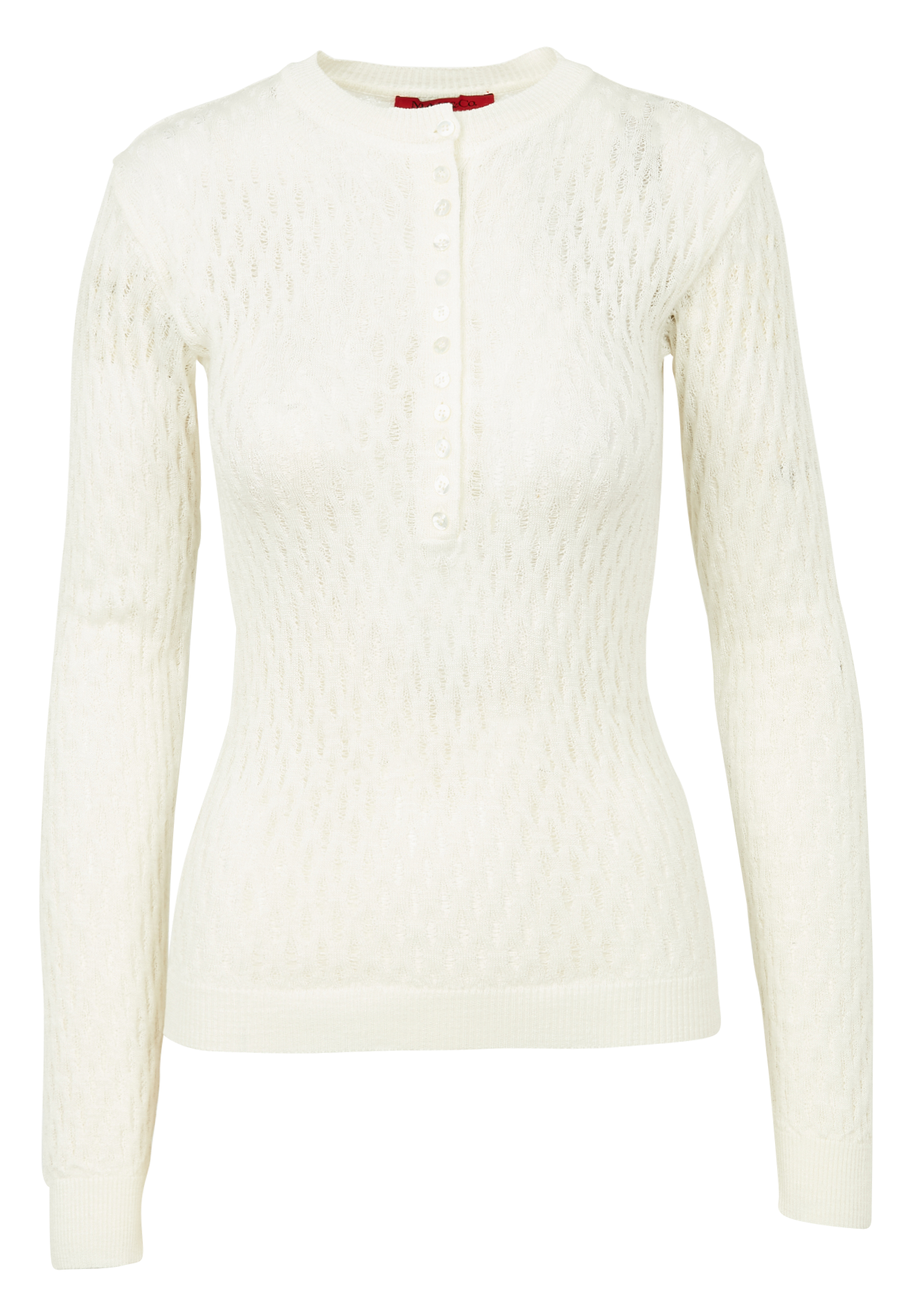 Round-neck openwork knit top MAX&Co.