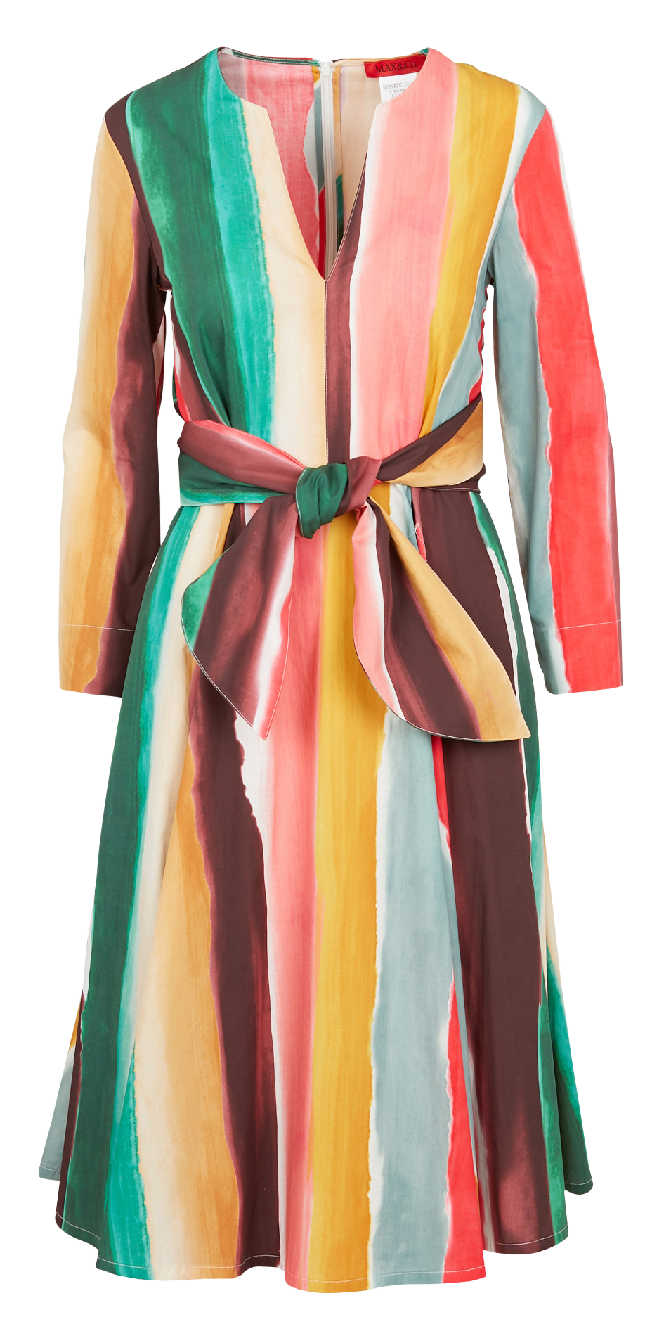 robe midi cintrée en popeline de coton imprimé  MAX&Co. Multicolore