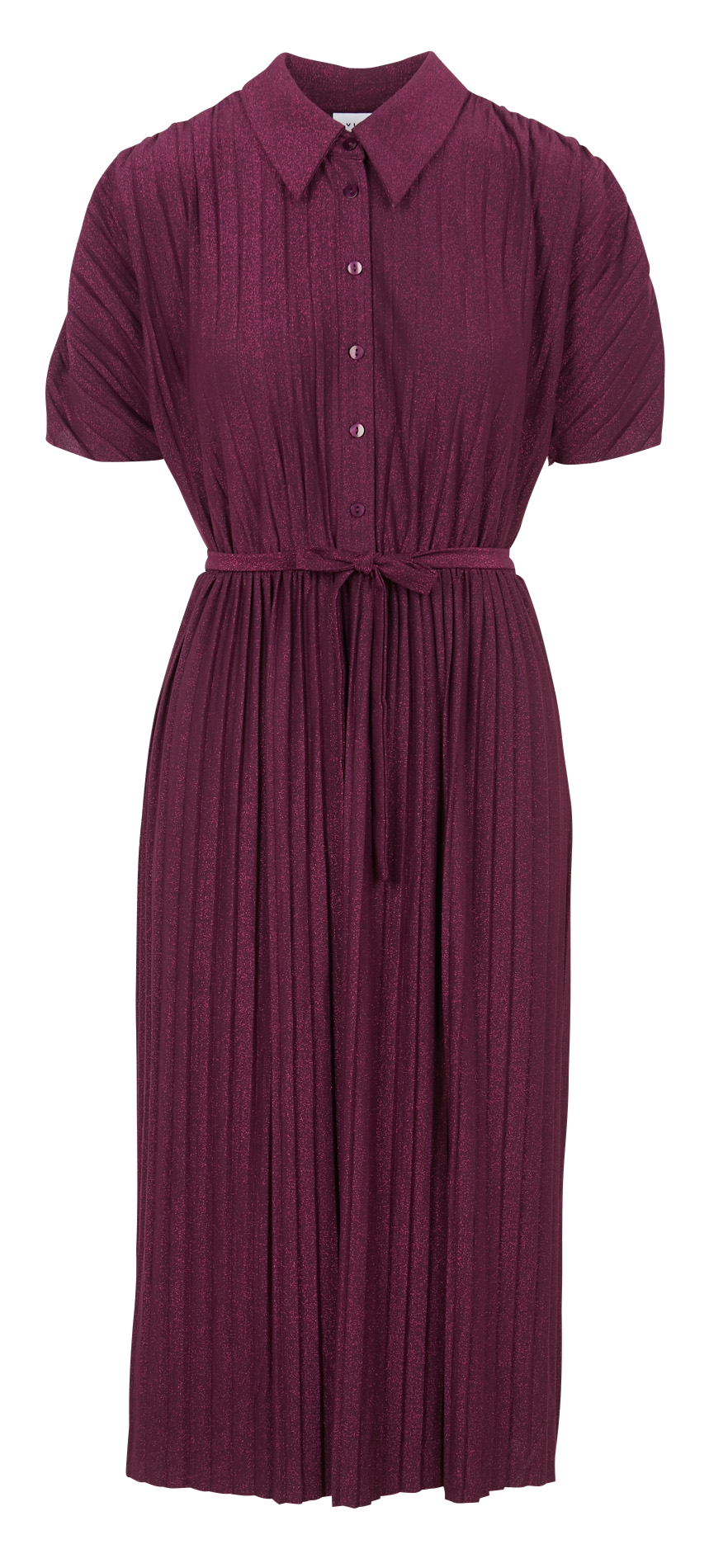 Robe midi col classique plissé à paillette  VILA