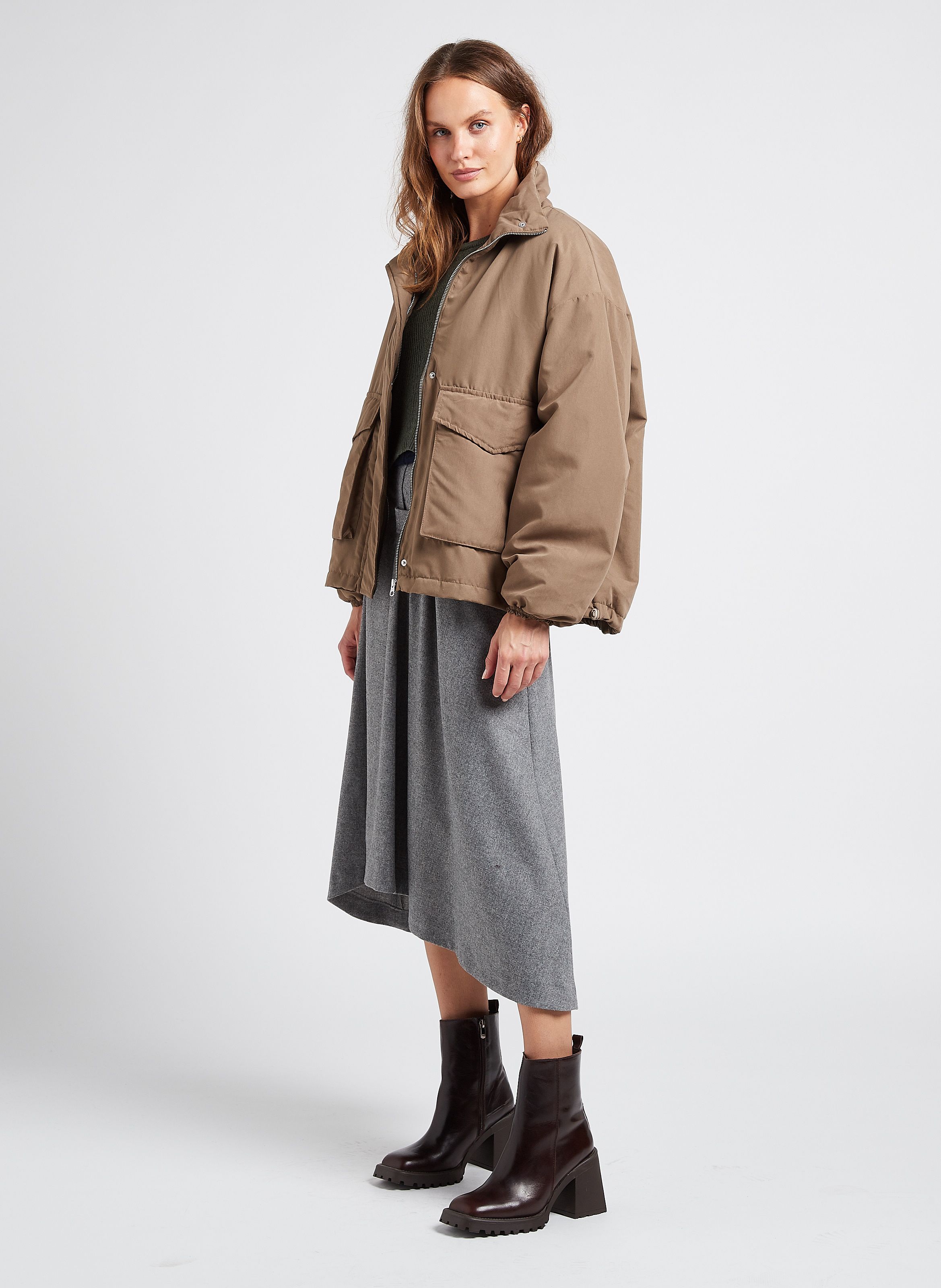 Loose-fit Jacket With High Neck Topo Rita Row - Women | Place des
