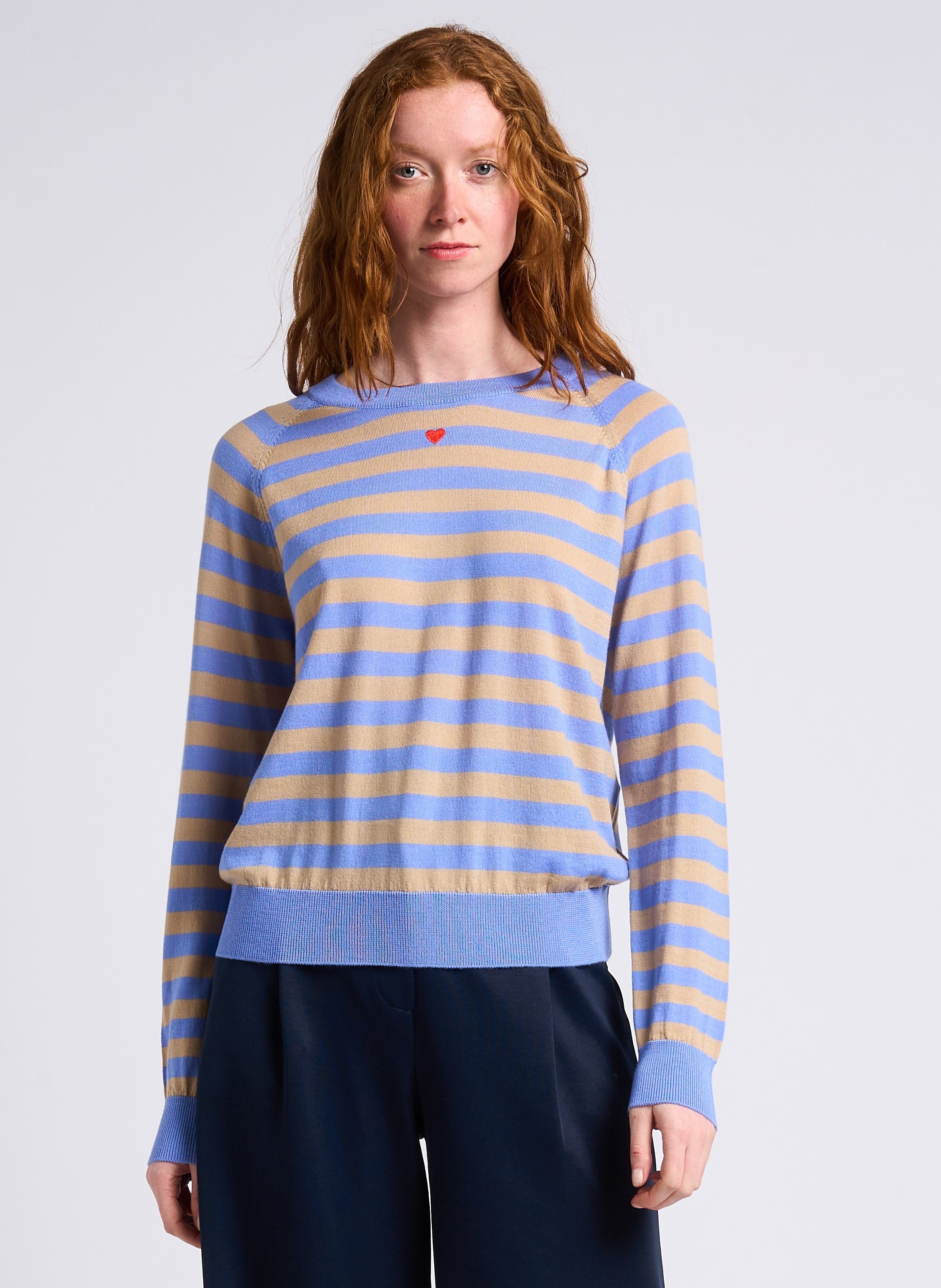 Tee-shirt maillé à rayures en laine vierge MAX&amp;Co. Multicolore