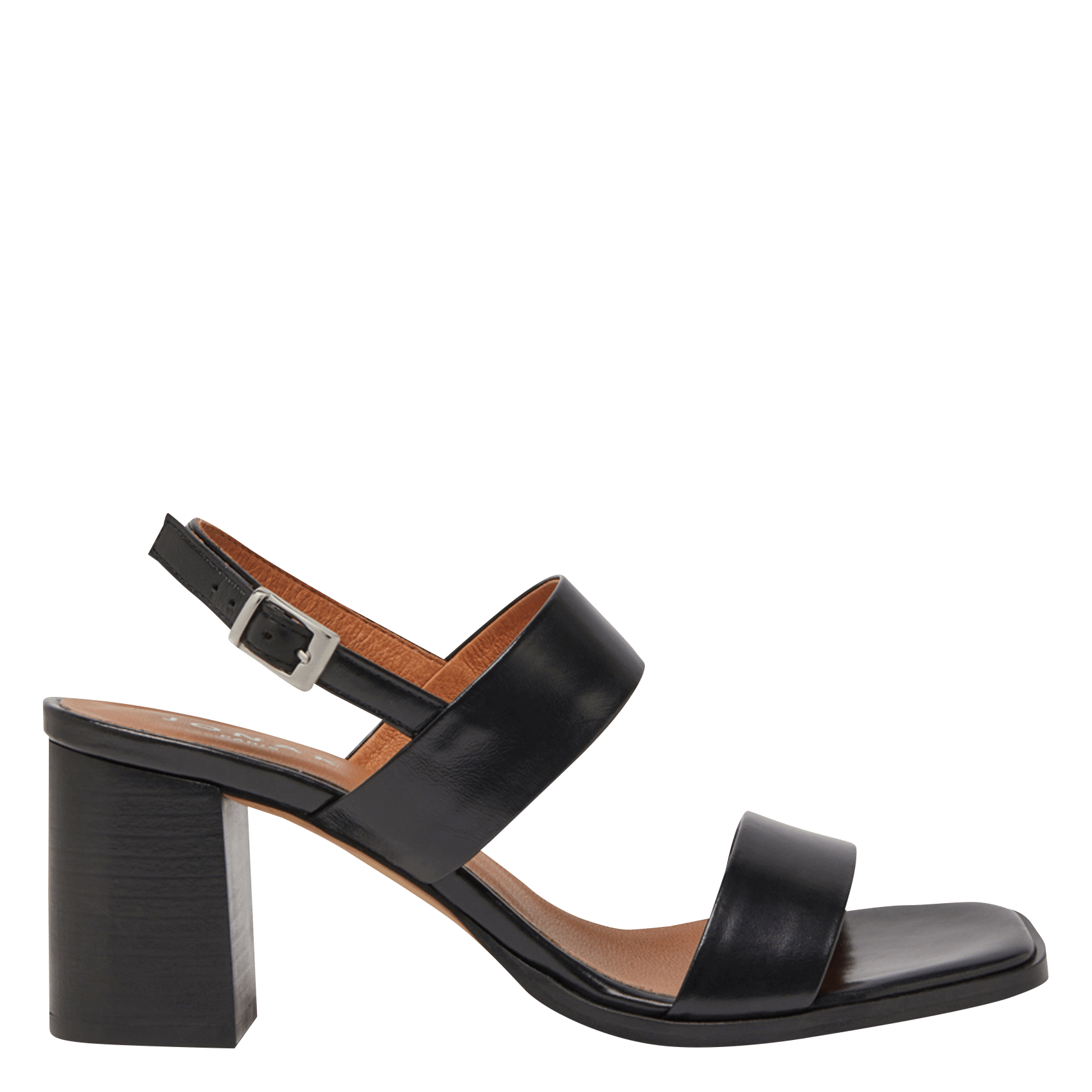 Heeled leather sandals JONAK Black