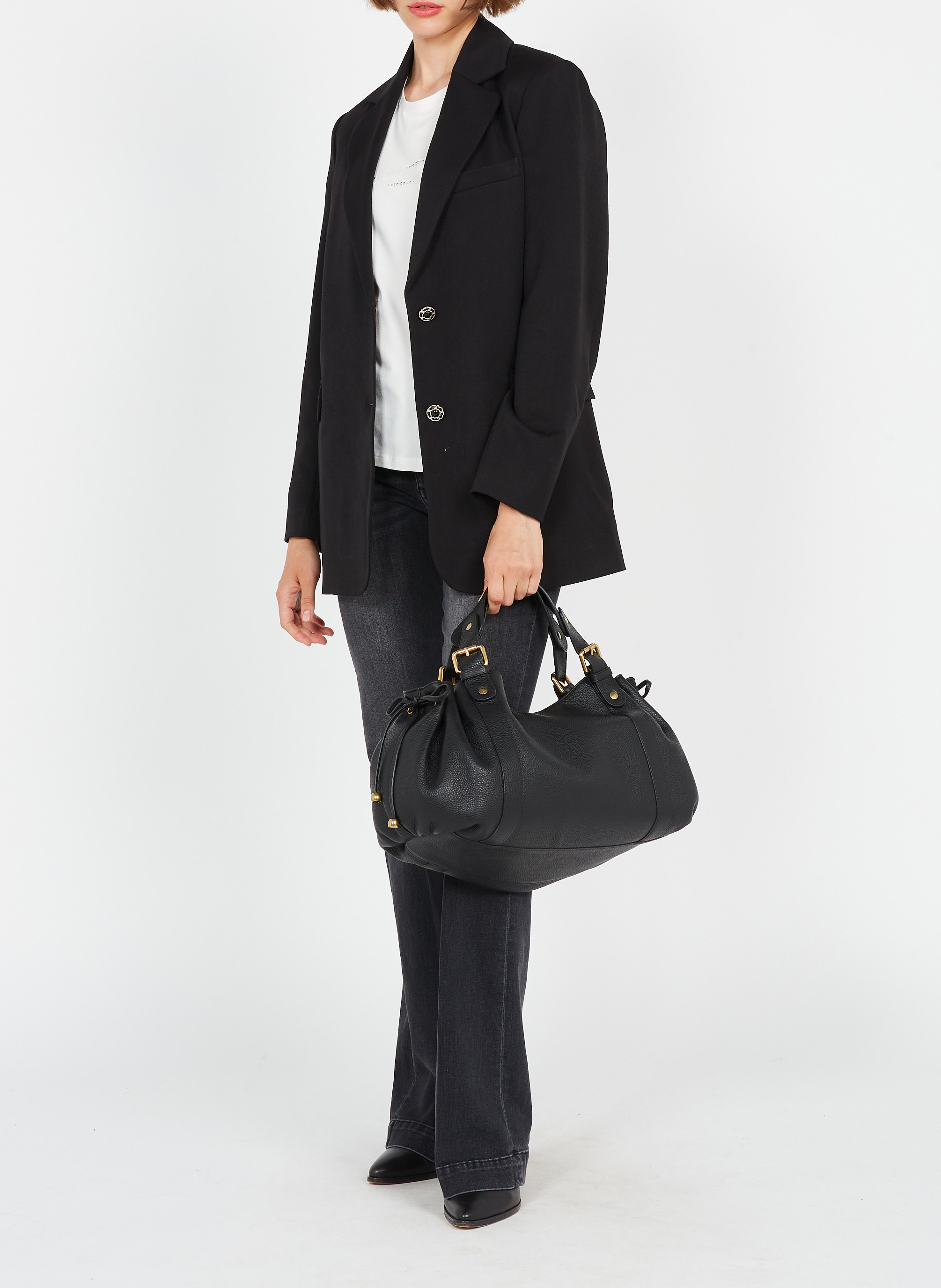 Grained leather handbag GERARD DAREL Black