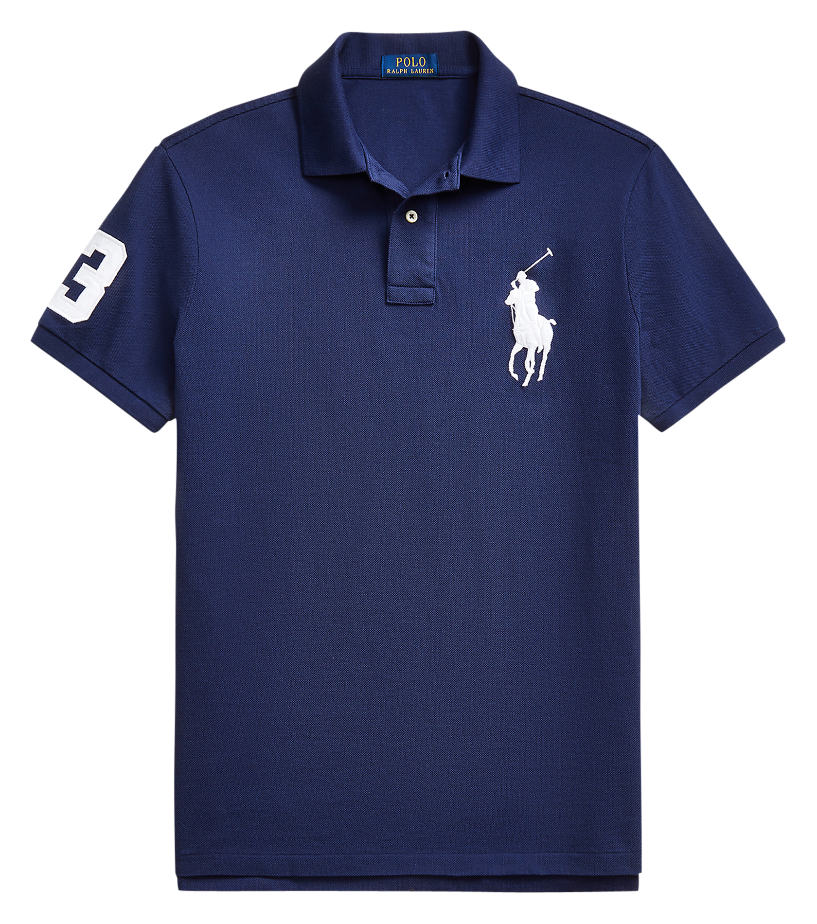 Embroidered slim fit cotton polo POLO RALPH LAUREN Blue